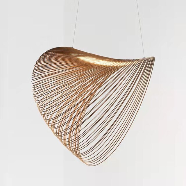 Modern Wood Ring Pendant Light - Simple Chandelier Design for Living Room, Dining Room & Bedroom - Suspension Lighting Fixture for Home Decor & Interior Design