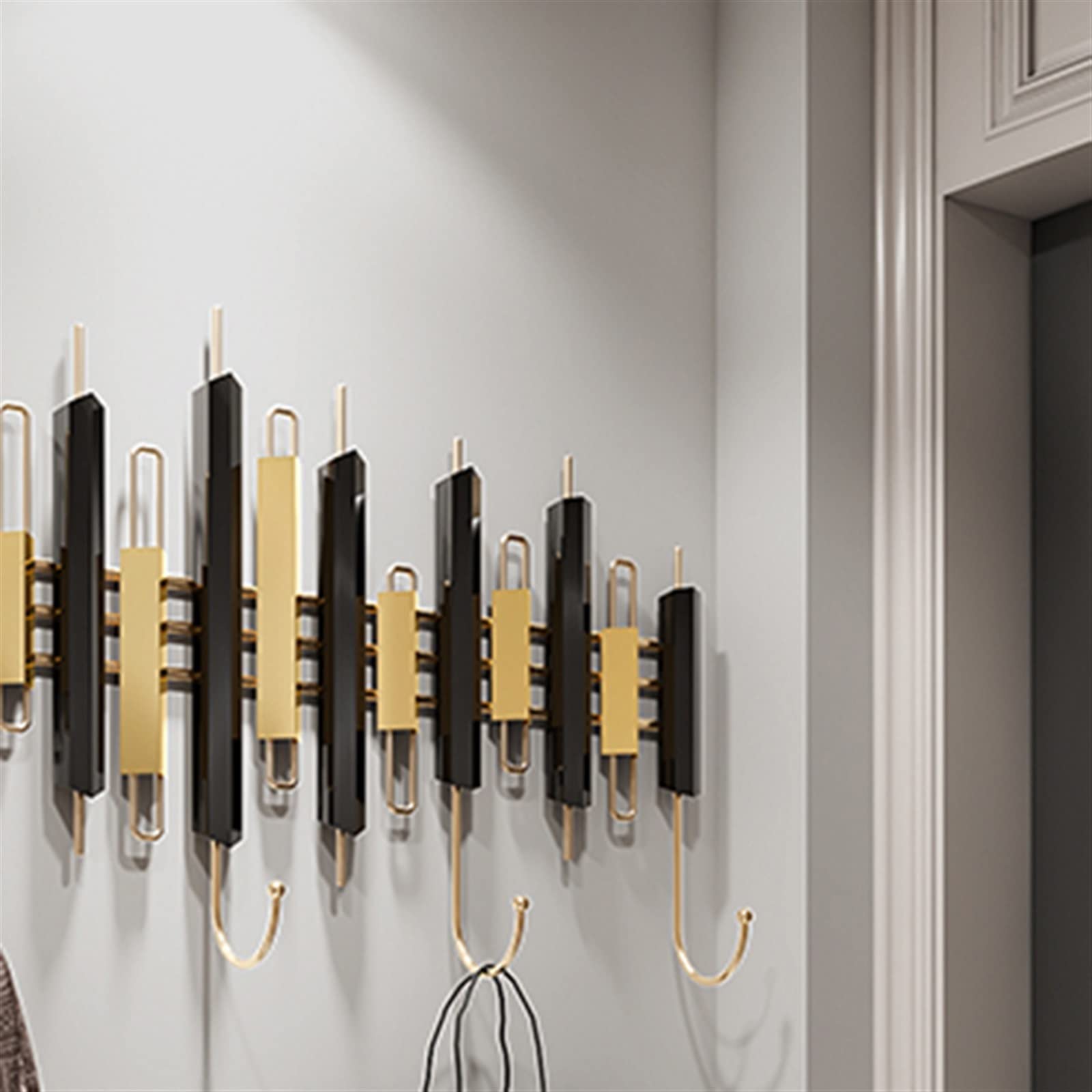 Minimalist Wall Mounted Coat Rack - Modern Vertical Metal Coat Hanger for Living Room, Bedroom & Hallway - Space Saving Door Entryway Organizer for Jackets, Hats & Scarves | Perfect for Apartments, Dorms & Small Spaces