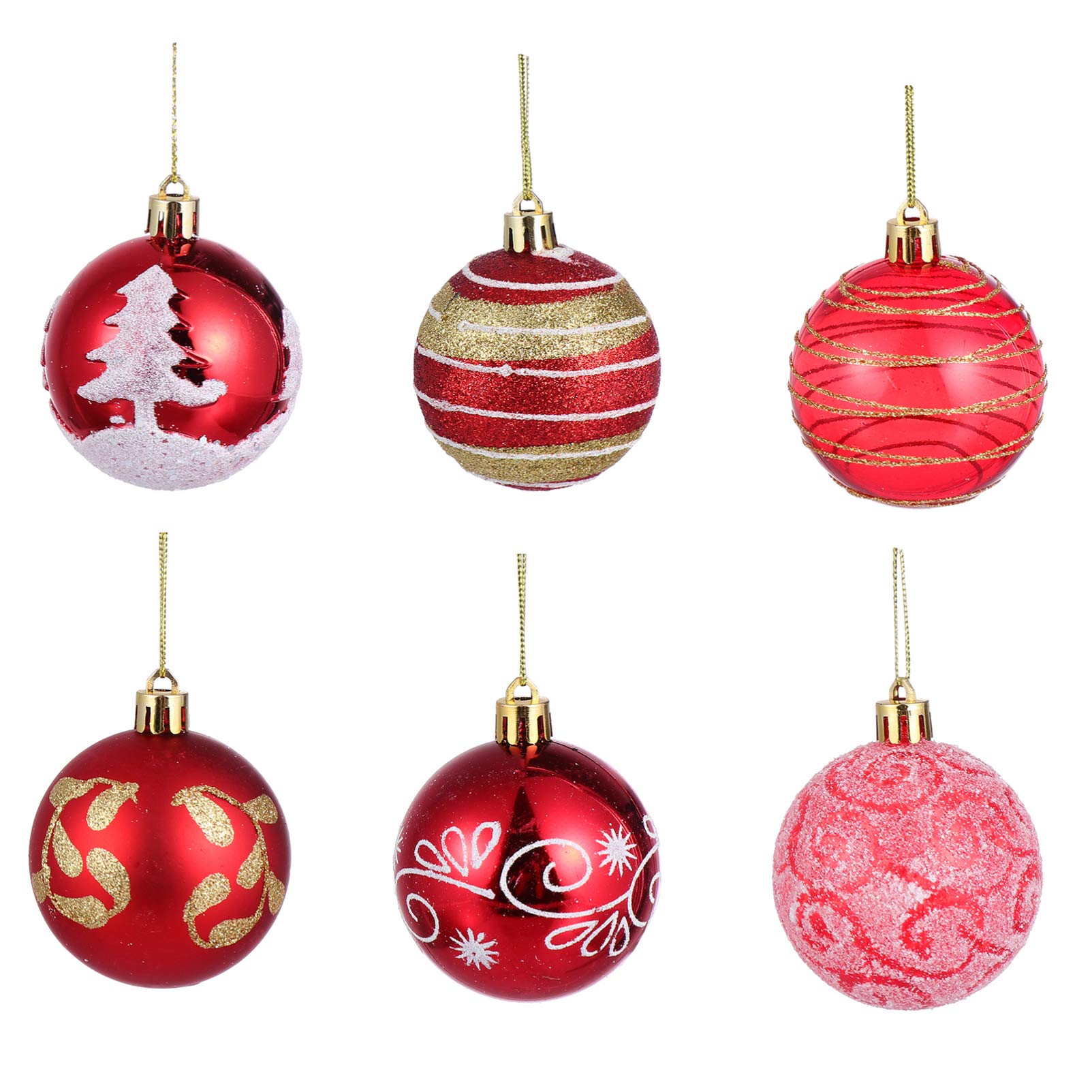 24pcs Christmas Ball Ornaments - Shatterproof Hanging Decor for Xmas Tree, Home, Party | Holiday Decoration Set for Indoor & Outdoor Festive Decorating