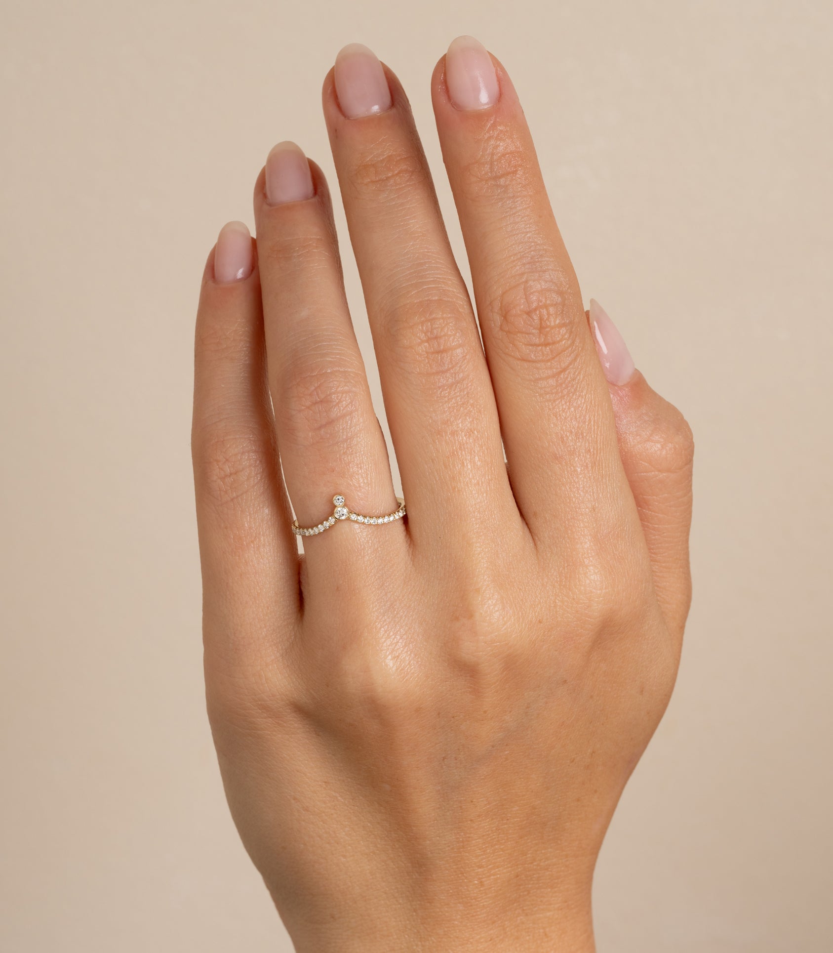 Tiara Bezels Nesting Band - Elegant Stackable Rings for Women, Perfect for Weddings, Prom & Special Occasions