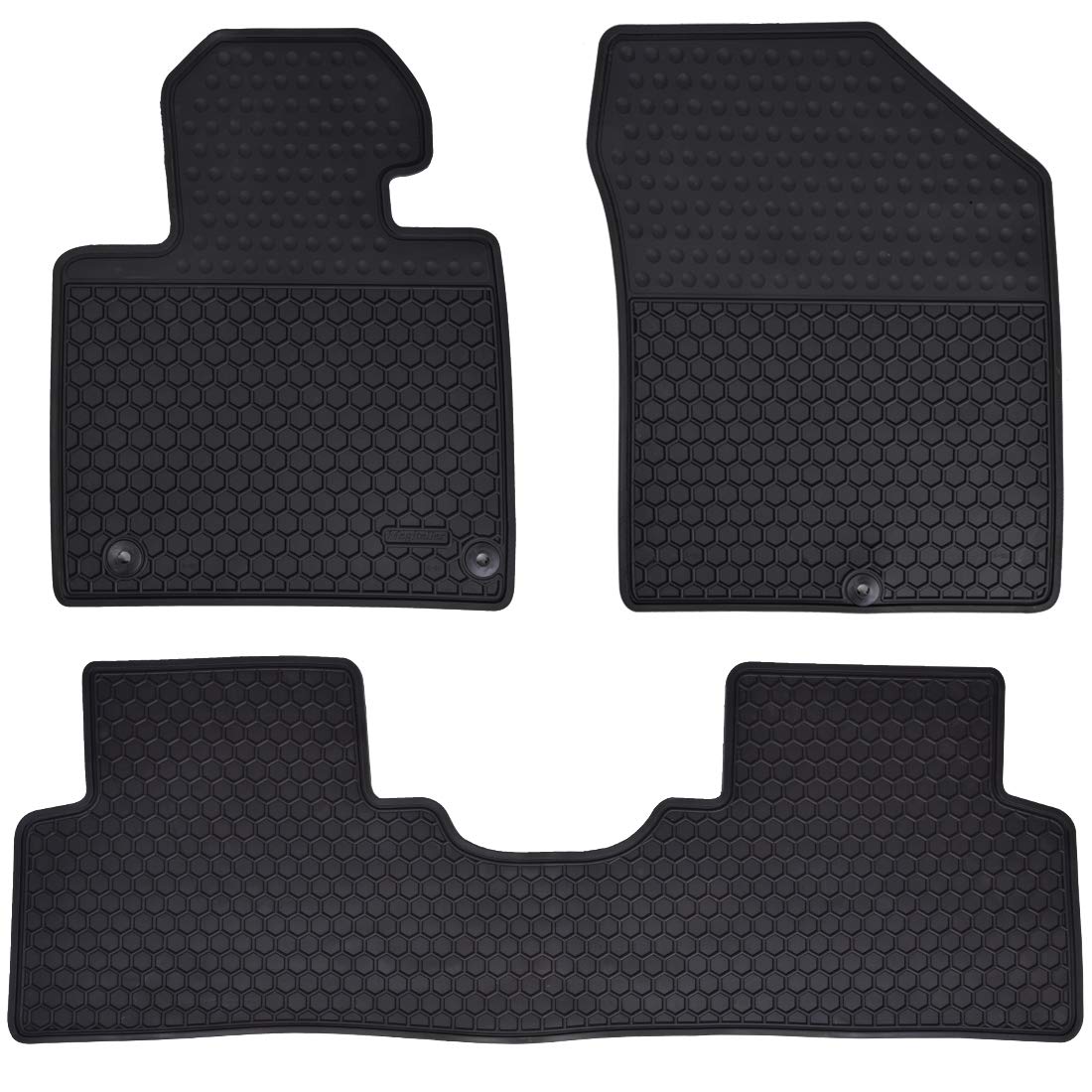 Custom Fit Hyundai Santa Fe 2019-2020 All Weather Floor Mats - Heavy Duty Odorless Rubber Car Mats, Washable Front & Rear Set (Black) | Perfect for Winter Snow, Mud & Spills Protection