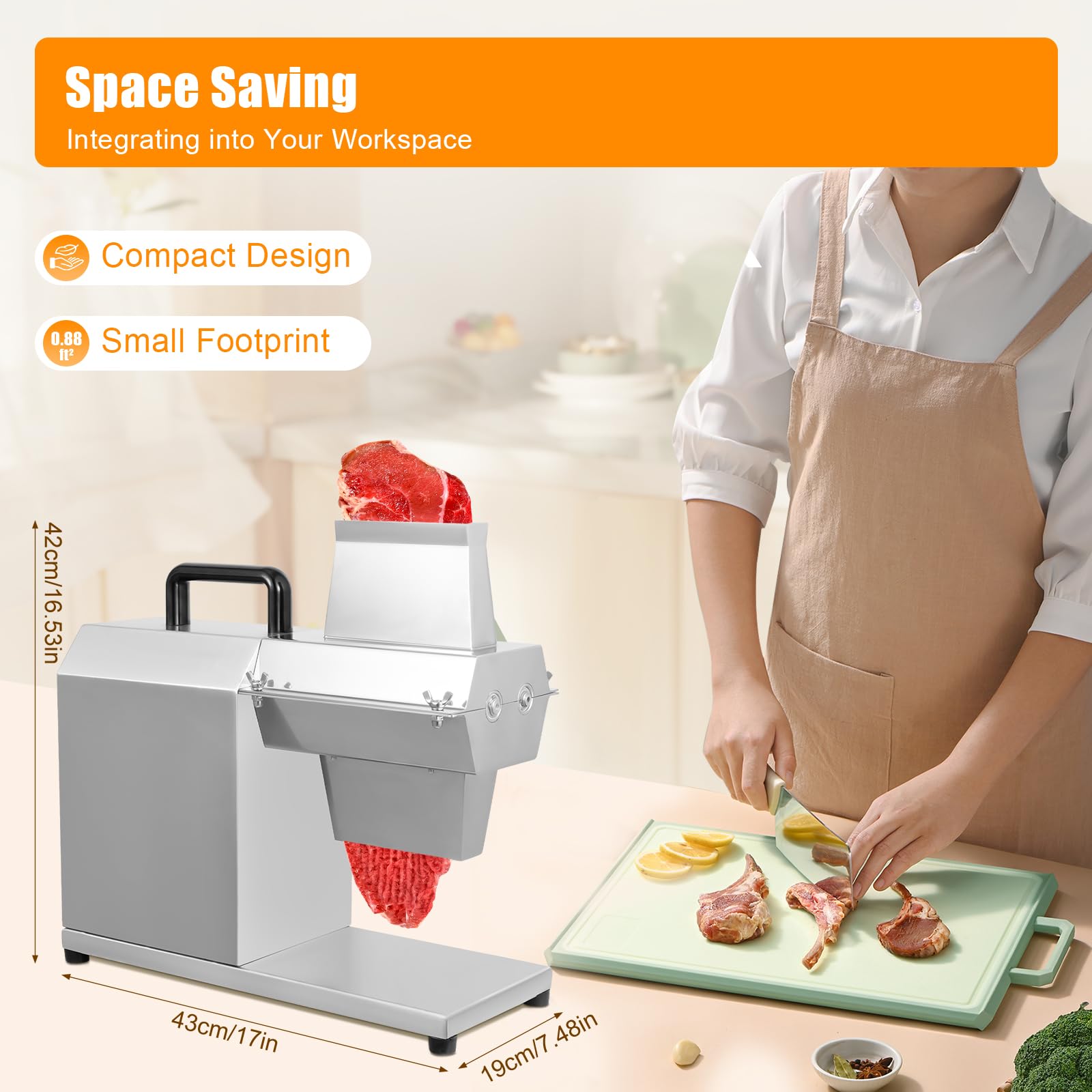 Commercial Electric Meat Tenderizer Machine 450W - Heavy Duty Stainless Steel Meat Cuber for Beef, Turkey, Chicken & Pork - Perfect for Restaurants, Butcher Shops & Home Kitchens