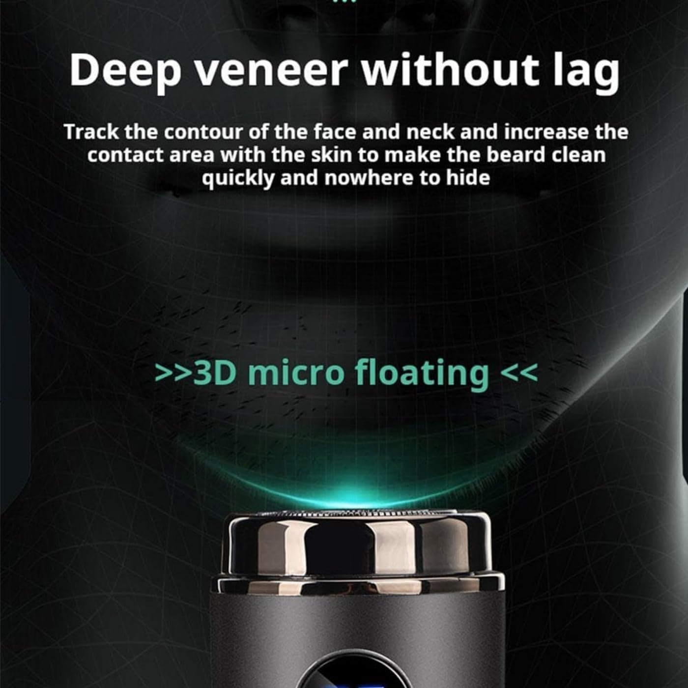 Mini Portable Electric Razor for Men - IPX7 Waterproof USB Rechargeable Shaver with Digital Display | Pocket Beard Trimmer for Travel, Office & Car | Compact Size 1.57×1.57×2.75in (Blue) | Perfect for Business Trips, Gym & Daily Grooming