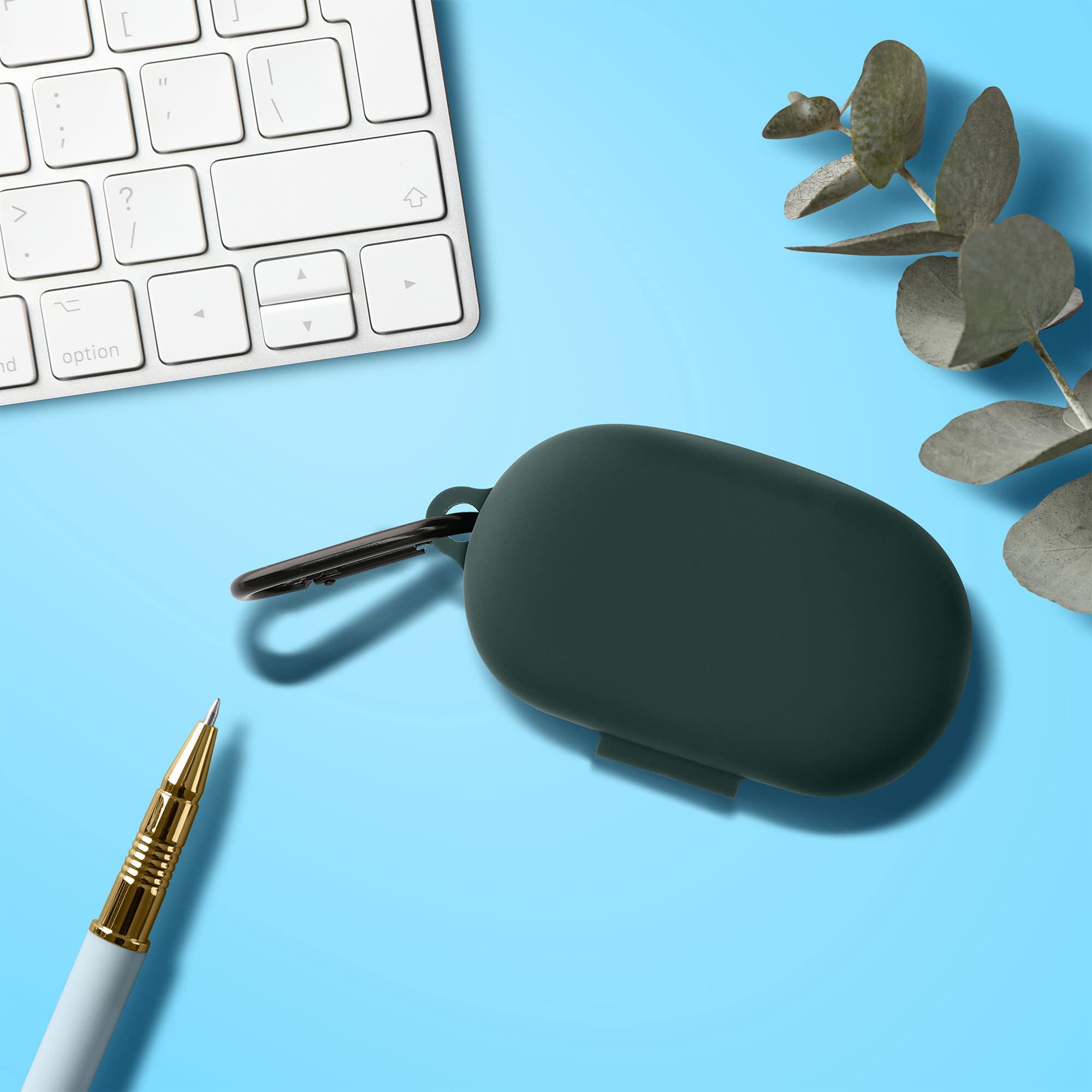 kwmobile Silicone Protective Case Cover for Bose QuietComfort Earbuds - Shockproof & Scratch-Resistant Holder - Dark Green - Perfect for Travel, Workouts & Daily Commute