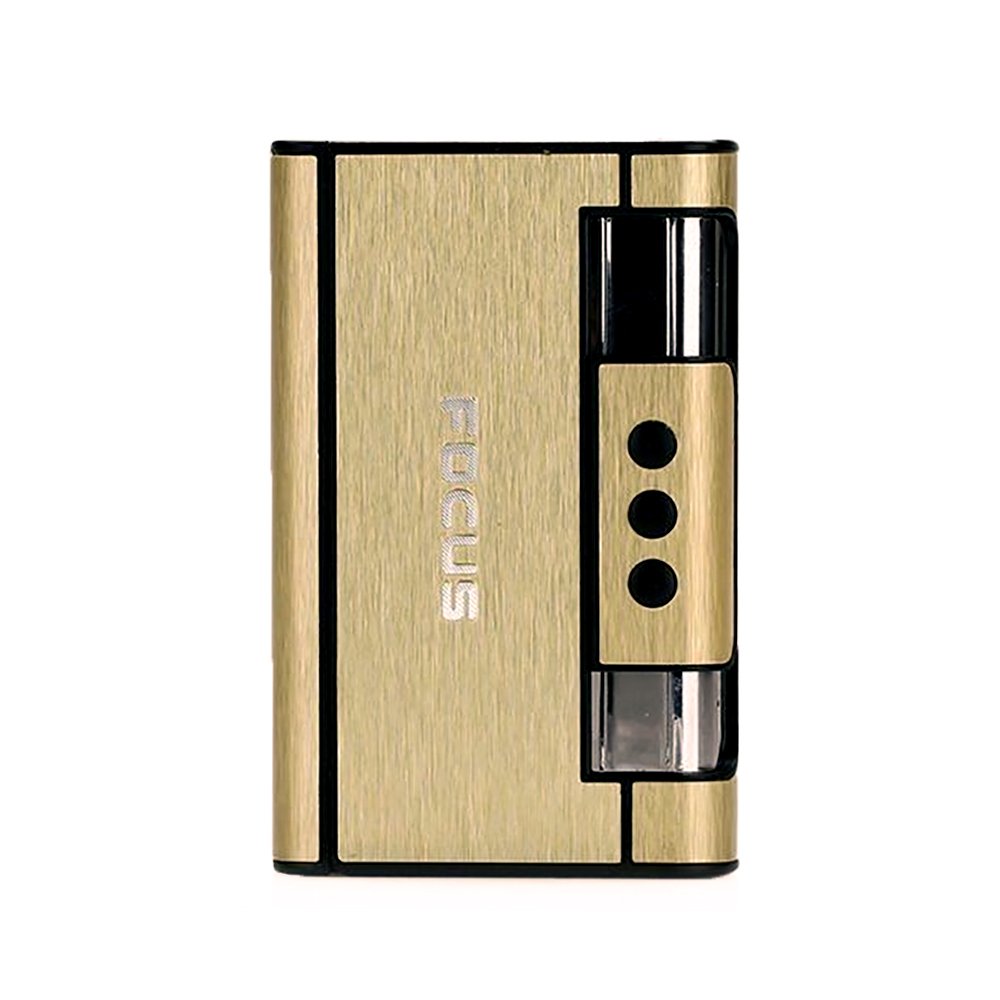 Premium Gold Cigarette Case Dispenser with Built-in Butane Jet Torch Lighter - Holds 8 Cigarettes - Compact & Stylish Accessory for Smoking Enthusiasts | Perfect for Travel, Outdoor Activities & Nightlife