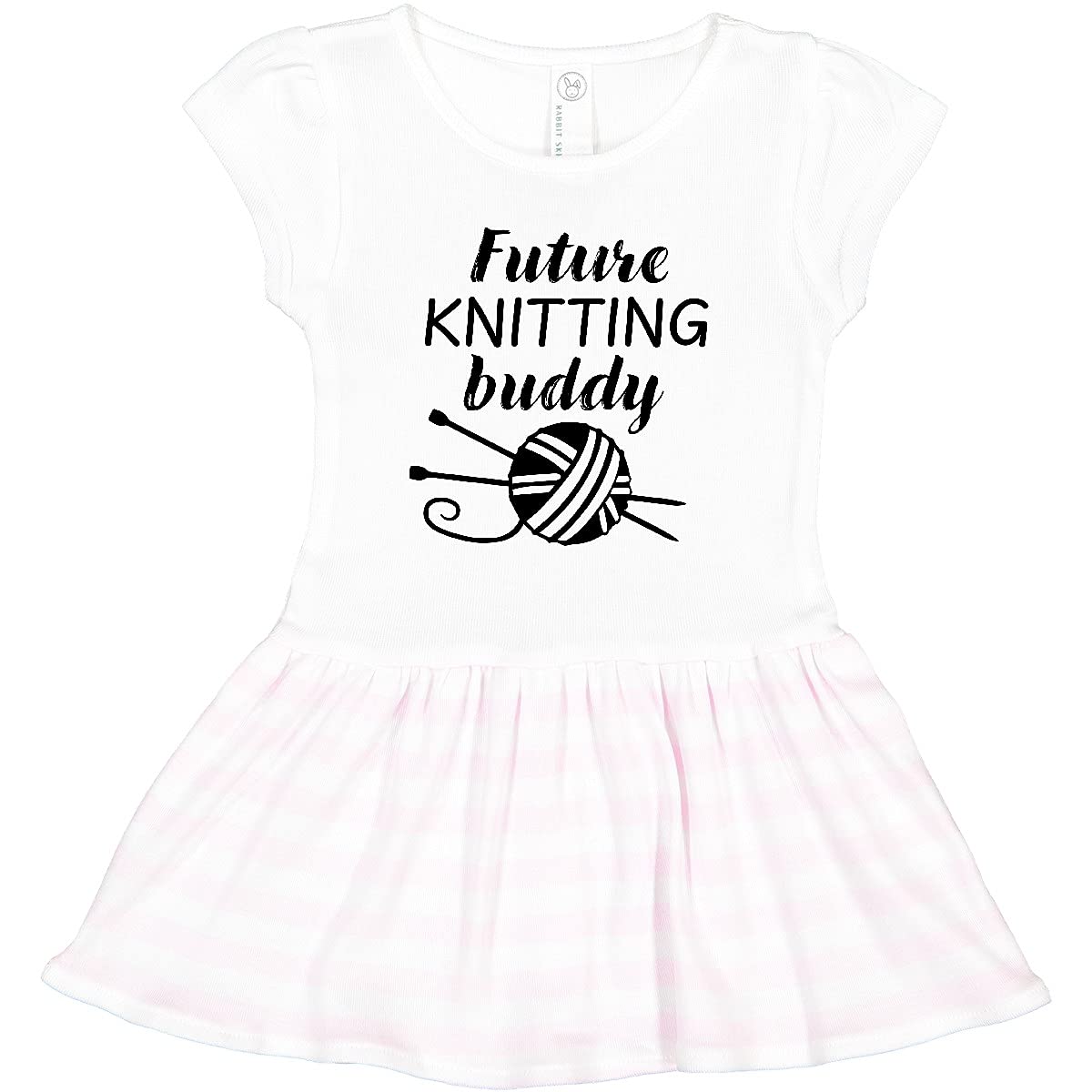 Inktastic Future Knitting Buddy Toddler Dress - Cute & Comfortable Knit-Themed Baby Girl Outfit for Playdates, Photos & Special Occasions