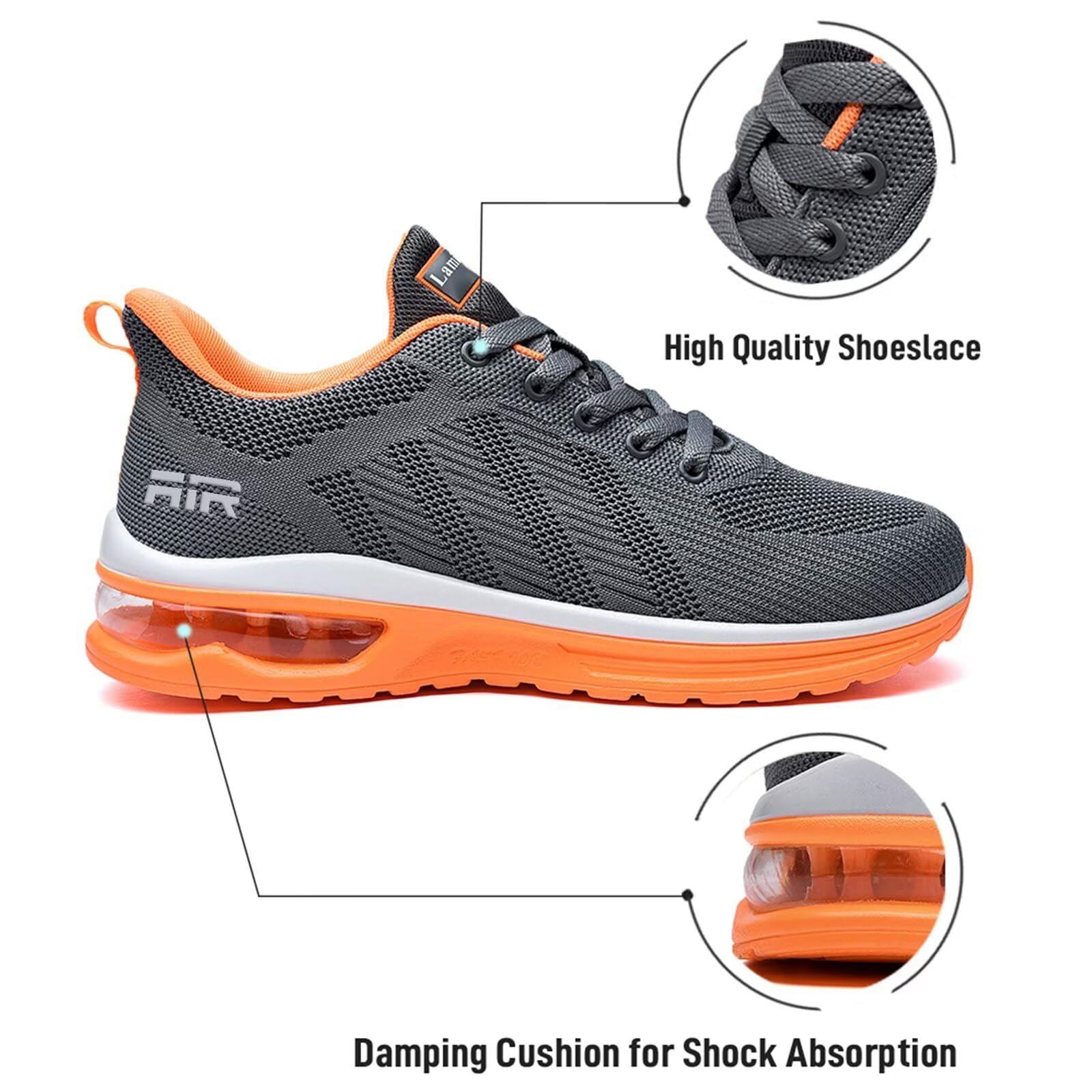 Lamincoa Women's Lightweight Running Shoes - Breathable Mesh Sneakers with Air Cushion for Walking, Tennis, Gym Workout & Sports | Non-Slip Comfortable Athletic Shoes for Women