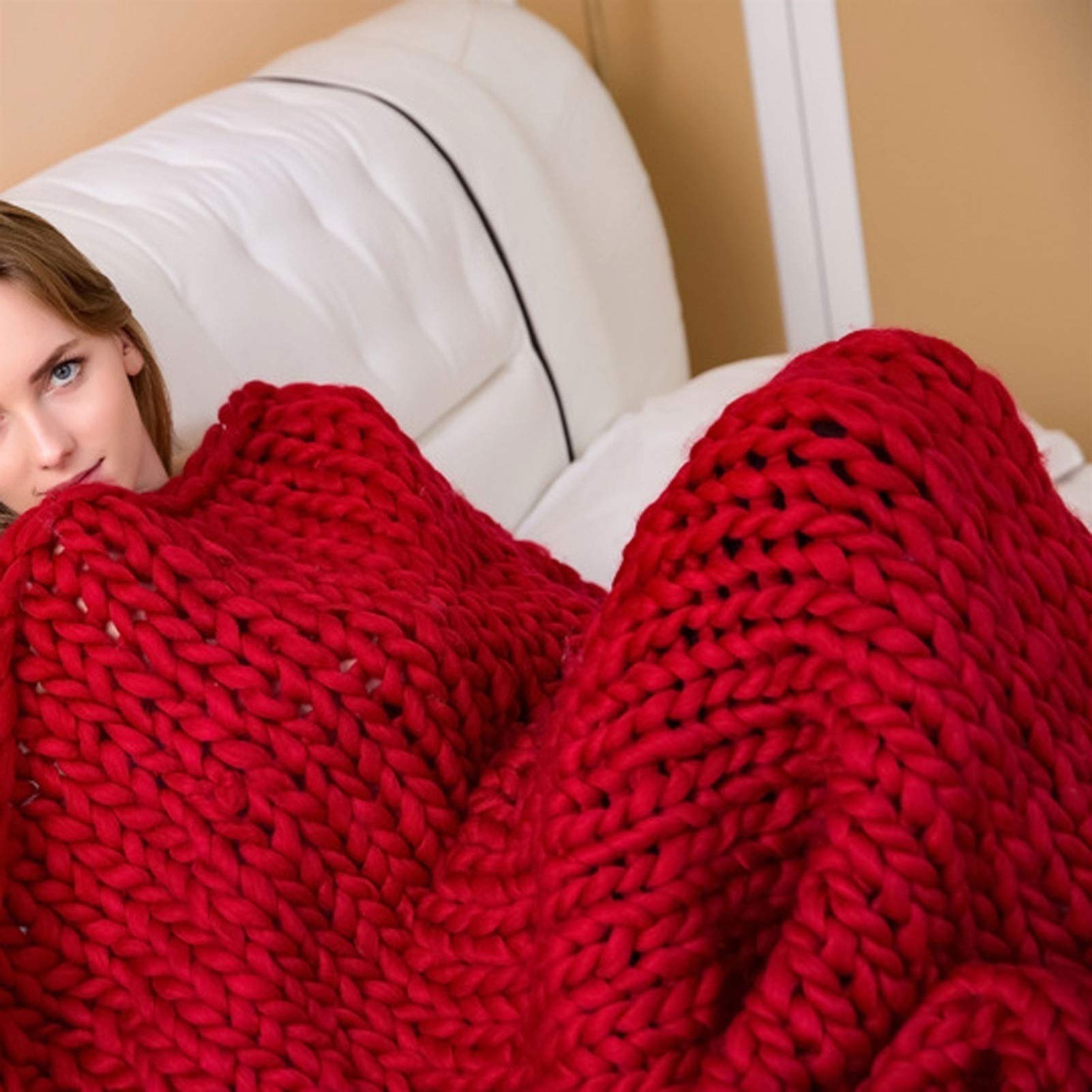 Premium Chunky Knit Throw Blanket - Extra Large 180x200cm (71x79