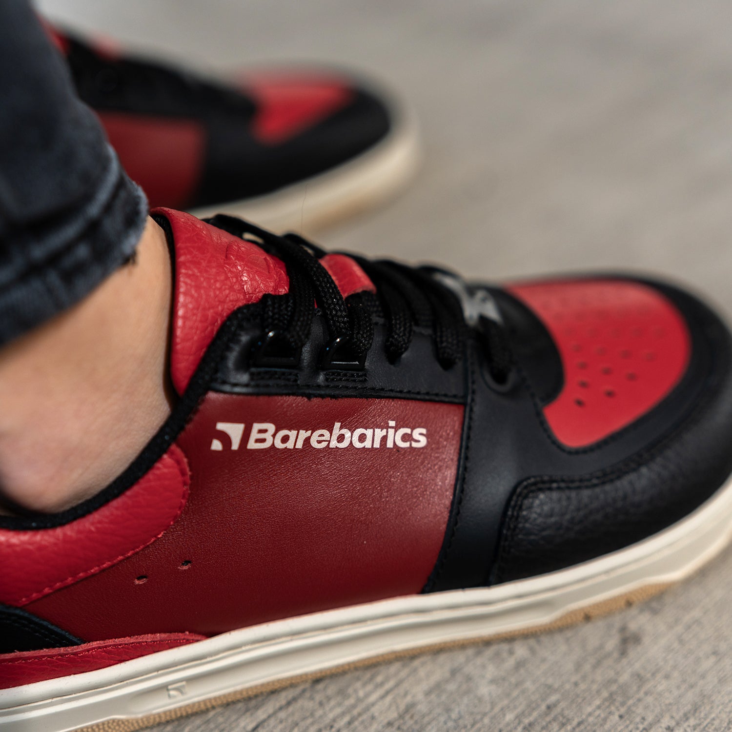 Barefoot Sneakers for Men & Women - Barebarics Wave Black & Red Minimalist Shoes | Lightweight & Flexible for Running, Walking & Gym Workouts