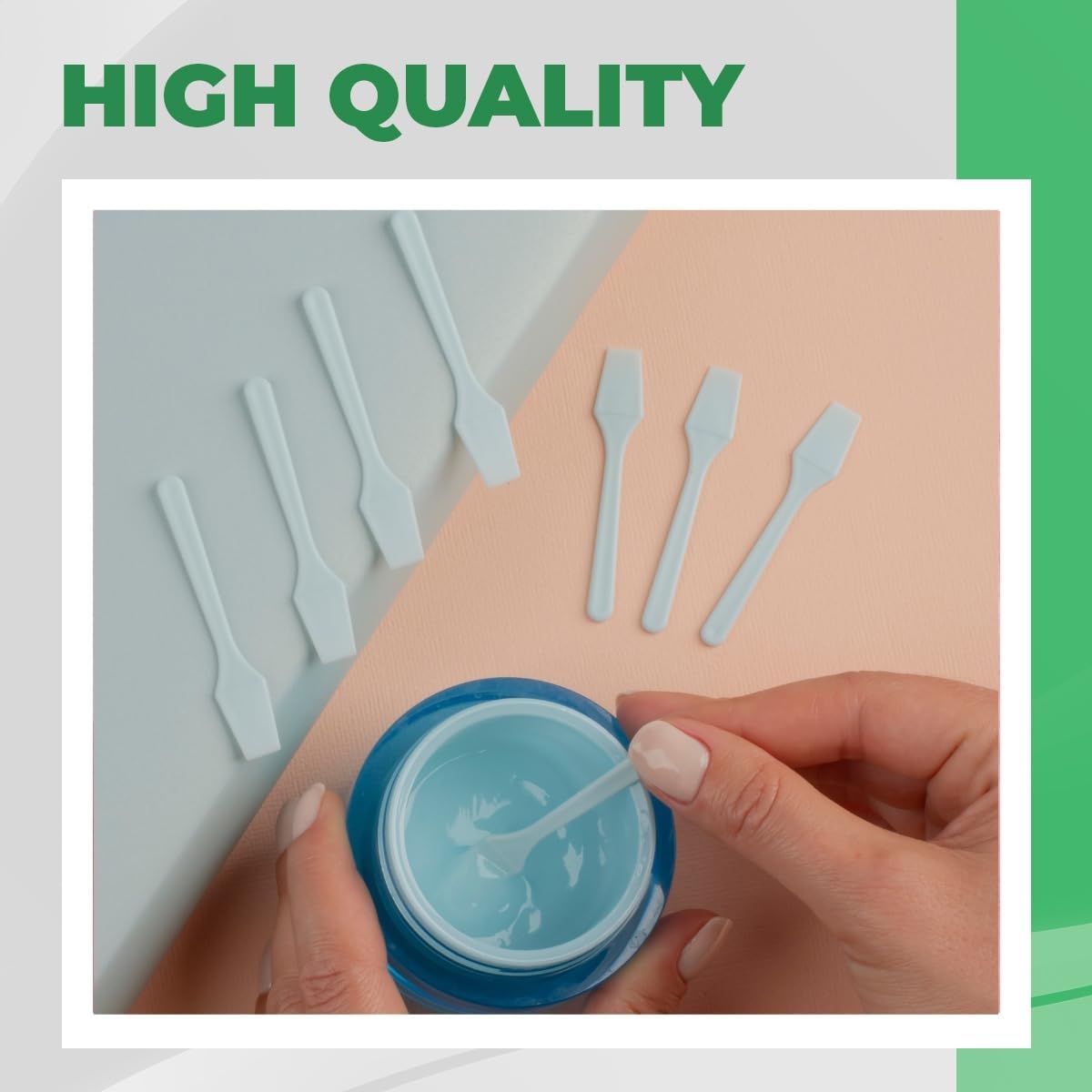 2.5 Inch Cosmetic Spatulas - 100 Pack Small Plastic Spatulas for Makeup, Skincare, Creams & DIY Crafts | Multipurpose Mini Applicator for Mixing, Scraping & Applying | Perfect for Home Beauty, Salon Use & Art Projects (Sky Blue)
