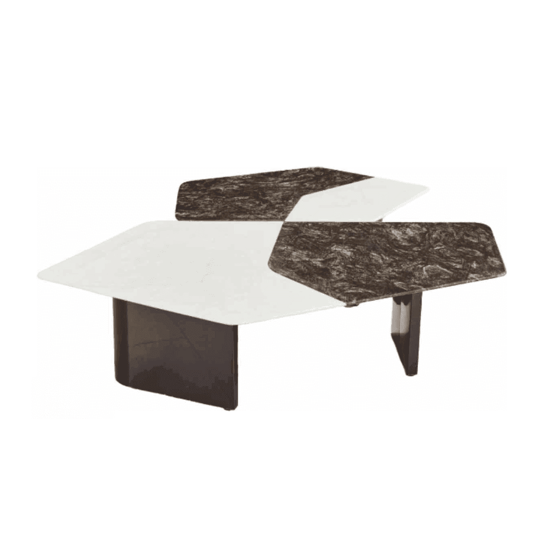 Gabriella Cultured Marble Nesting Coffee Table Set - Modern Living Room Furniture for Small Spaces | Perfect for Apartments, Condos & Cozy Home Decor
