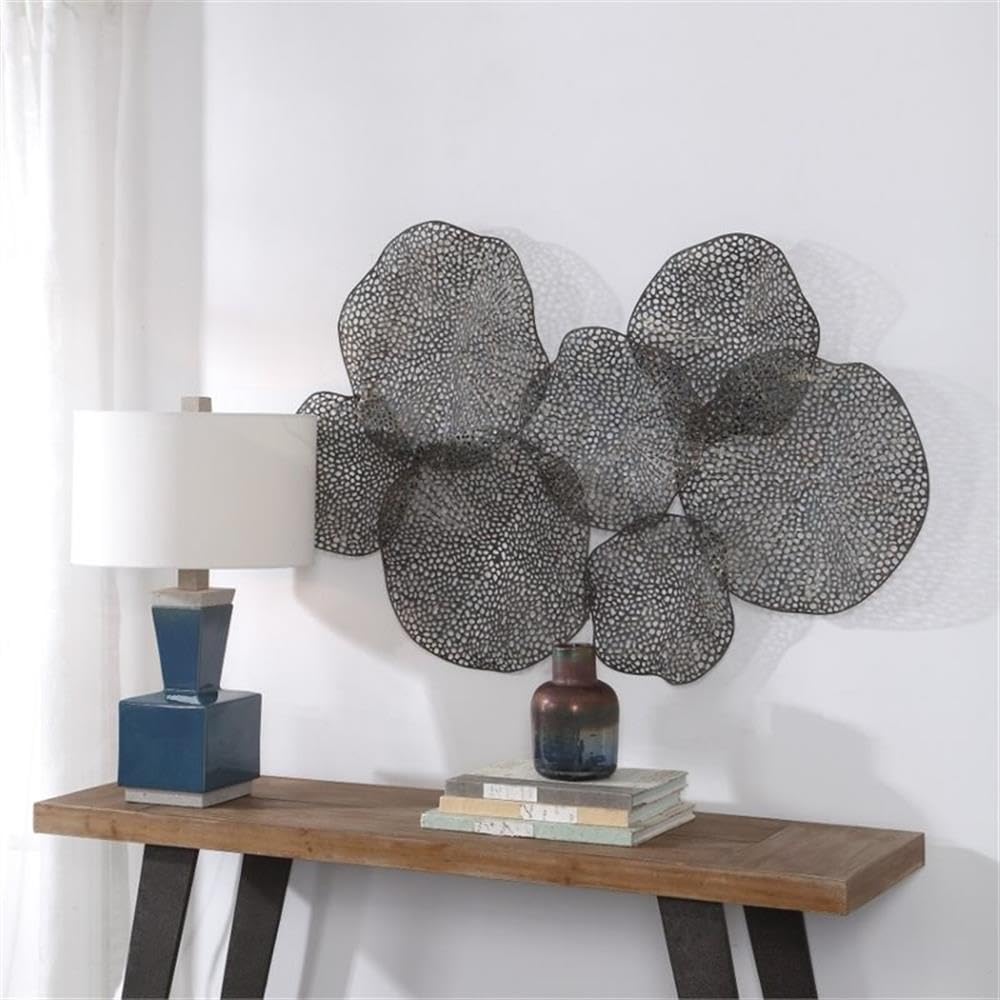 BOWERY HILL Contemporary Metal Leaf Wall Art in Rich Bronze - Modern Home Decor for Living Room, Bedroom & Office