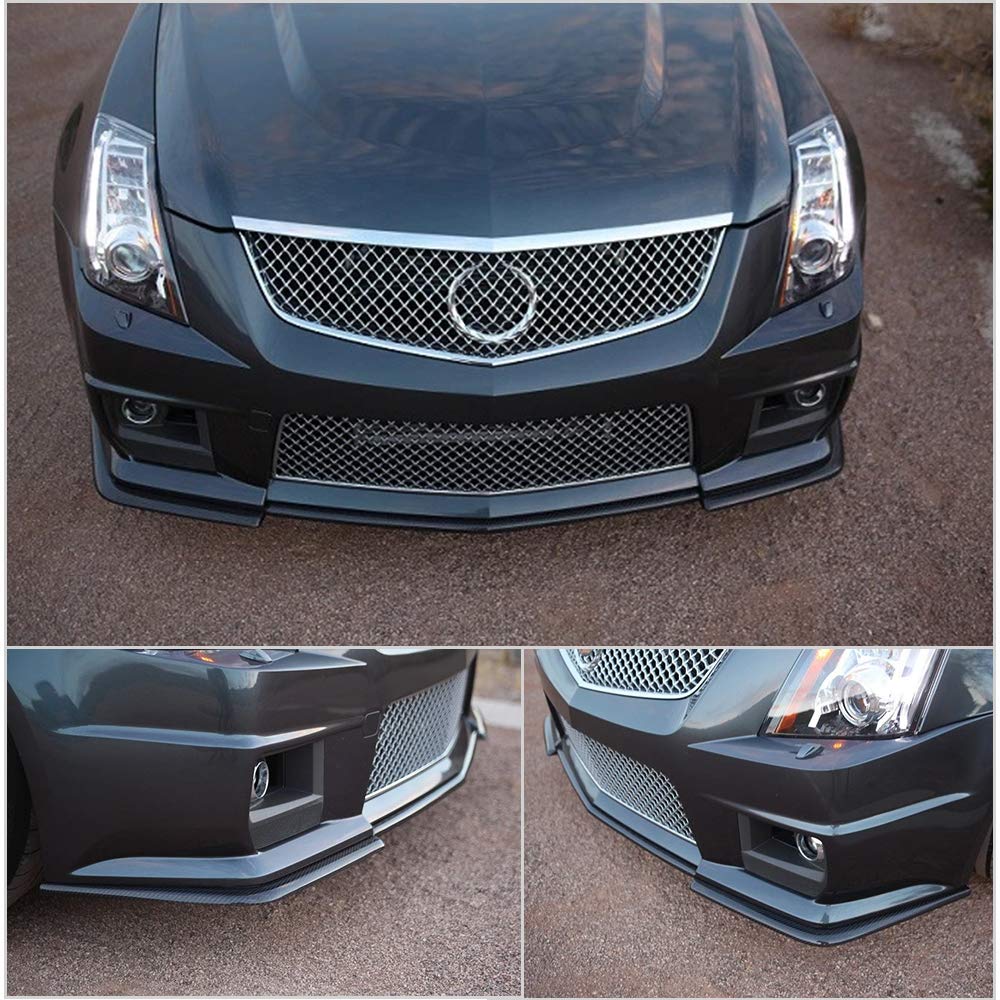 Carbon Fiber Chin Spoiler & Bumper Splitter for Cadillac CTS-V Coupe 2009-2015 | Front Bumper Lip Spoiler Body Kit | Enhances Aerodynamics & Sporty Look | Perfect for Car Shows & Performance Upgrades