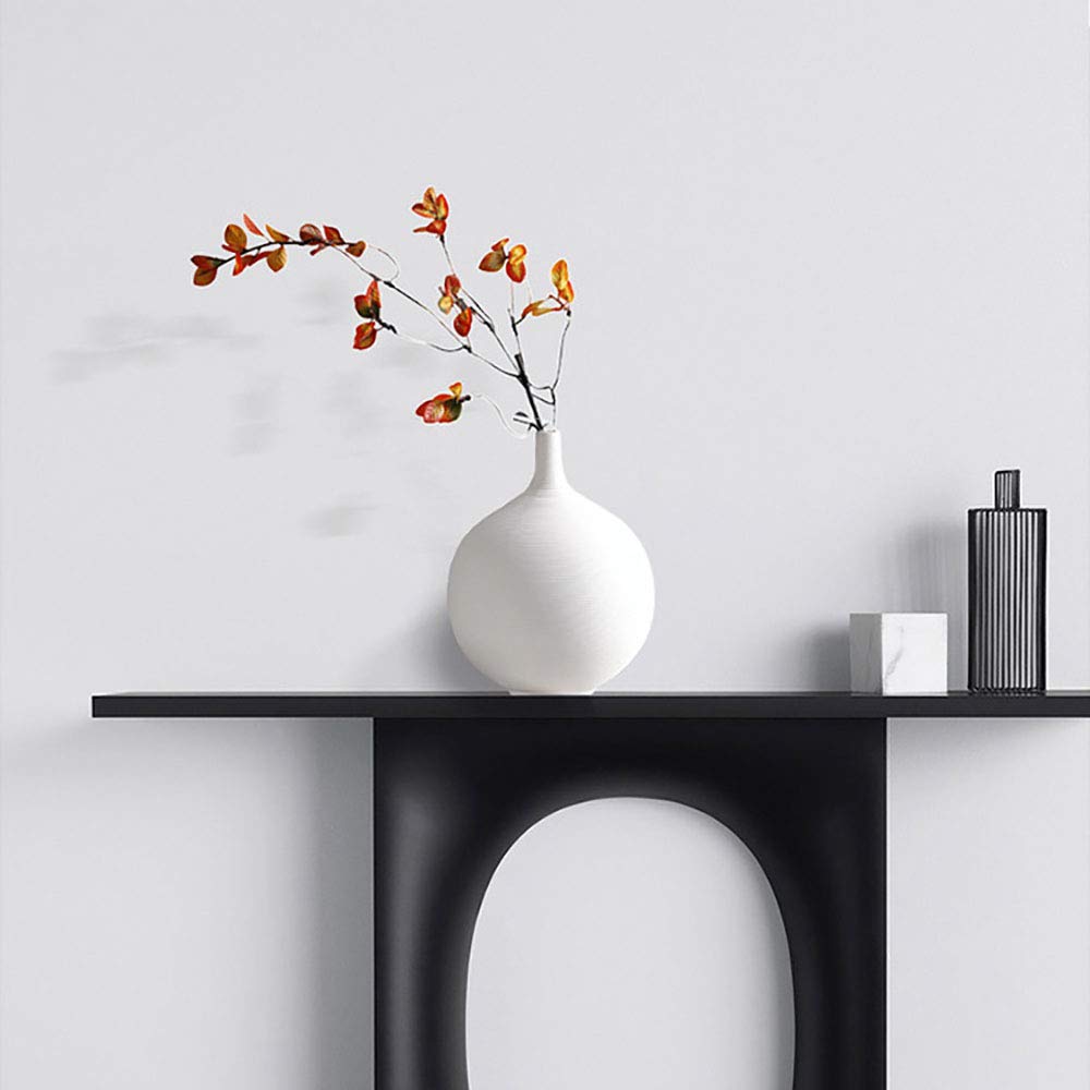 Modern Minimalist White Ceramic Vase Set of 3 - Elegant Home Decor for Living Room, Dining Table & Office - Perfect for Fresh Flowers, Artificial Plants & Centerpiece Arrangements