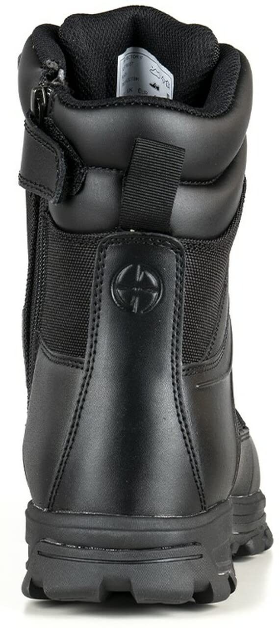 LAPG Men’s Sector 8” Waterproof Tactical Boots - Side-Zip Duty & Combat Shoes for Hiking, Breathable Comfortable Work Boots for Outdoor, Military, Police & Security Use