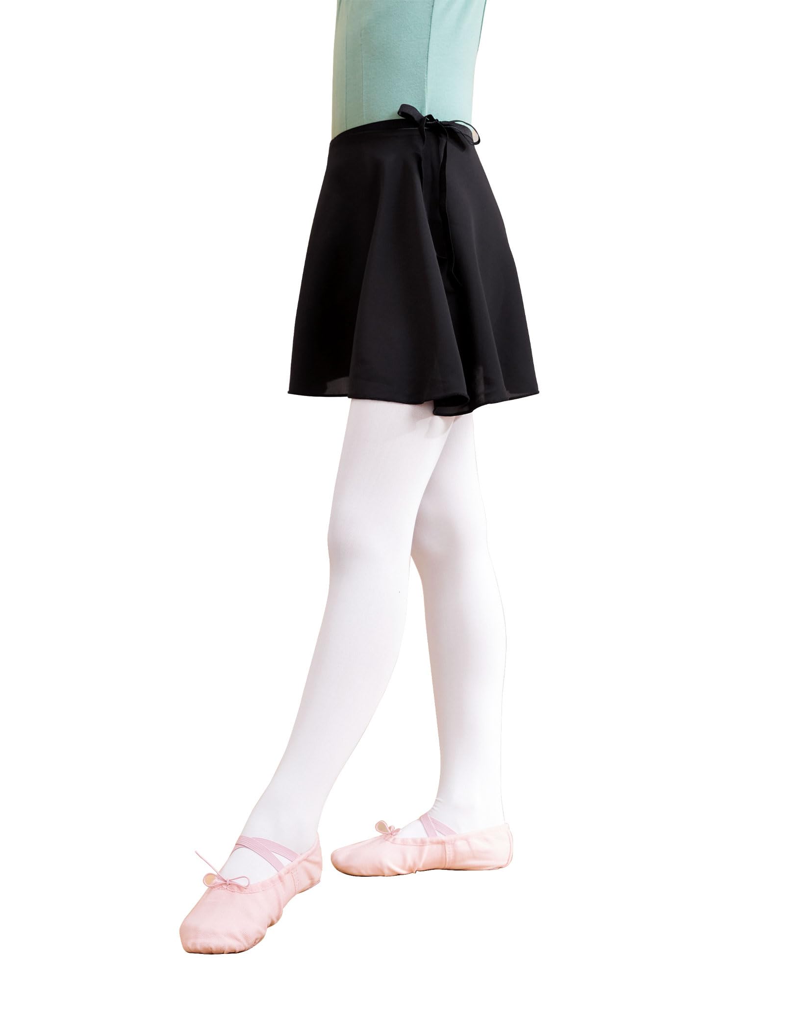 Girls Ballet Dance Skirts - Elastic Waist Pull-On & Wrap Skirt with Ties | Perfect for Ballet Class, Dance Recitals, and Playtime Outfits
