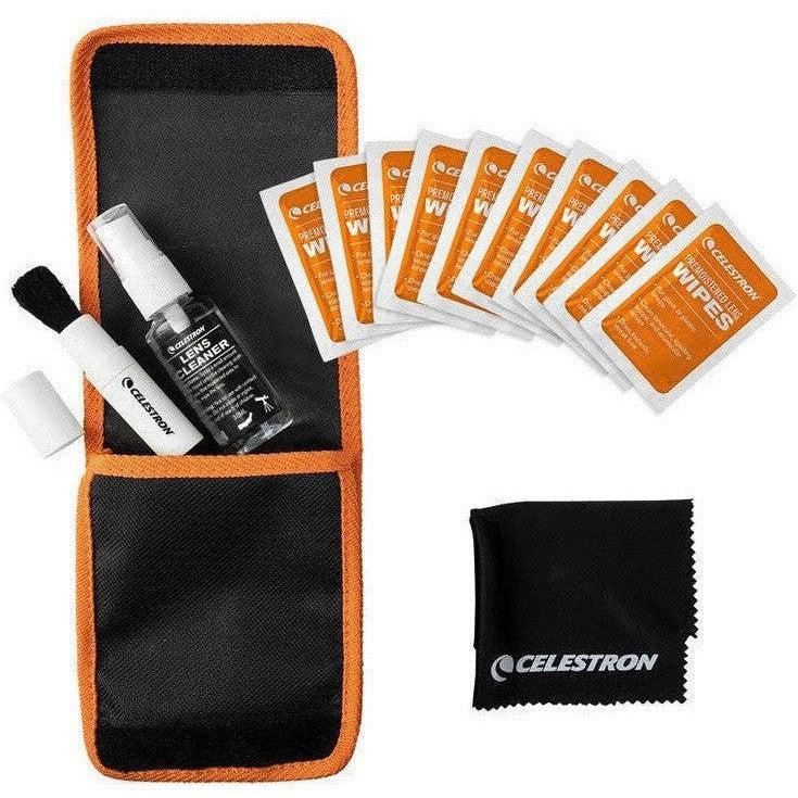 Celestron Telescope Lens Cleaning Kit - Microfiber Cloth, Brush & Solution for Spotless Optics - Perfect for Astronomy, Bird Watching & Outdoor Adventures