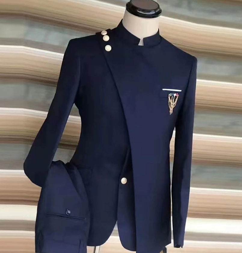 2 Pieces Indian Wedding Suits for Men - Black, Navy, Green (CS12041) | Traditional Sherwani Outfit for Groom, Groomsmen & Wedding Guests | Perfect for Hindu, Sikh & South Asian Ceremonies