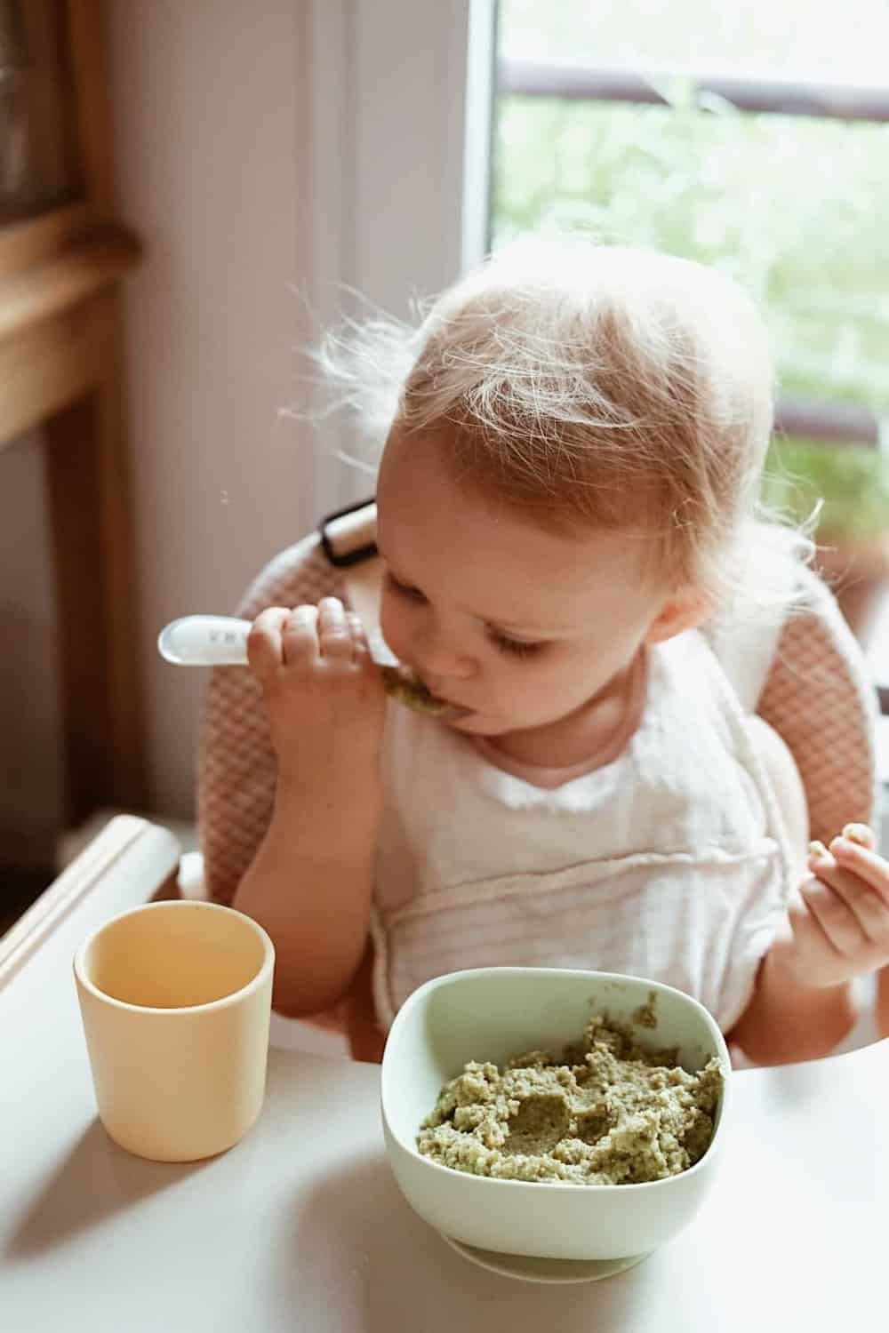 BEABA Silicone Baby Feeding Set - 4-Piece Toddler Meal Kit with Spoon, Fork, Bowl & Plate - BPA-Free, Dishwasher Safe for Easy Cleaning - Perfect for Home, Travel & Daycare Use