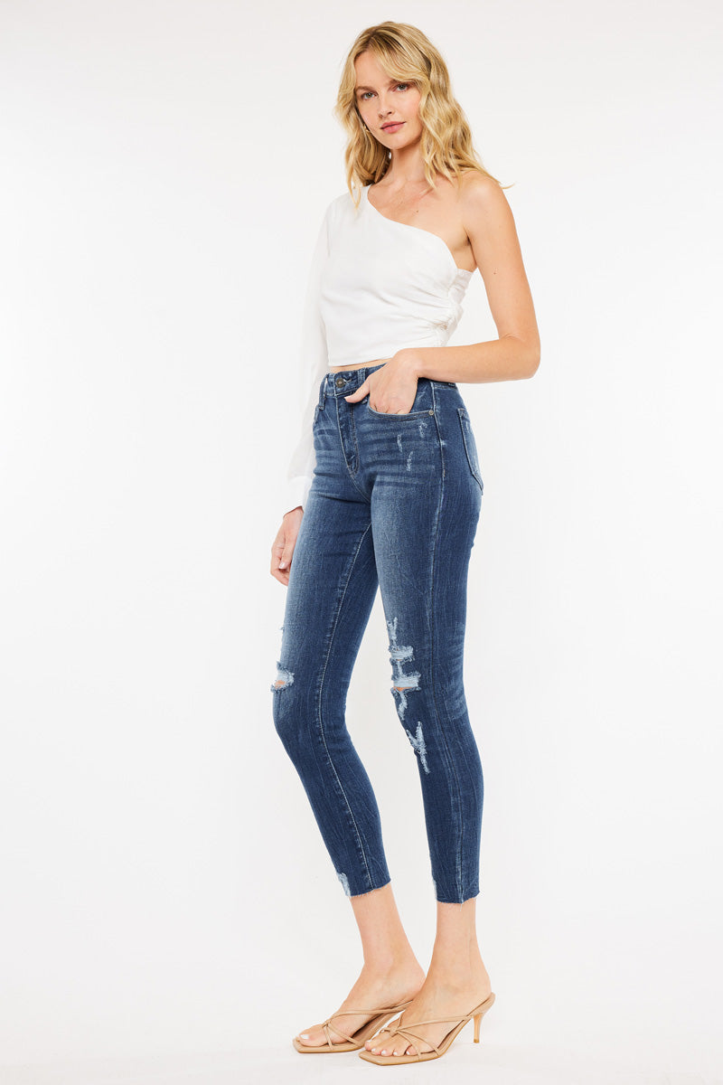 Gwen High Rise Ankle Skinny Jeans for Women - Stretchy Denim Pants, Slim Fit, Comfortable Everyday Wear (Perfect for Work, Date Night & Casual Outings)