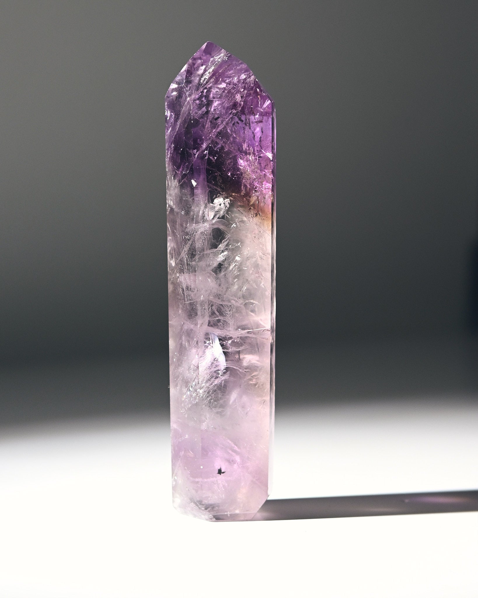 Natural Bahia Amethyst Phantom Tower - 4.5 Inch Healing Crystal Point for Meditation, Reiki, and Home Decor | Spiritual Gift & Energy Stone Collection