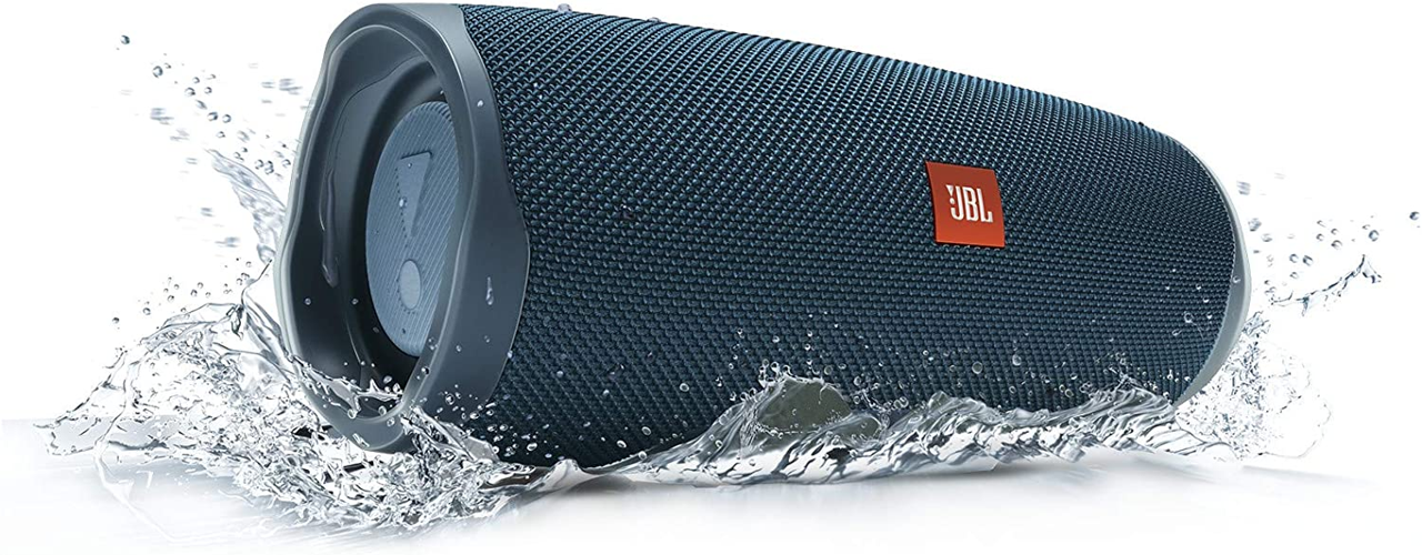 JBL Charge 4 Bluetooth Speaker - Wireless Portable Speaker with Powerful Bass, IPX7 Waterproof, 20-Hour Playtime - Perfect for Outdoor Adventures, Beach Parties & Poolside Relaxation (Blue)