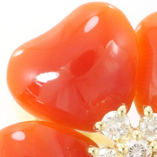 18K Yellow Gold Coral Diamond Ring for Women - Elegant Jewelry Gift for Anniversary, Engagement & Special Occasions