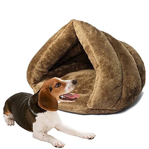 Warm Thickened Triangular Cat Kennel - Mongolian Yurt Style Pet House for Dogs & Cats, 45×45×33cm, Brown - Cozy Indoor Shelter for Winter & Small Pets