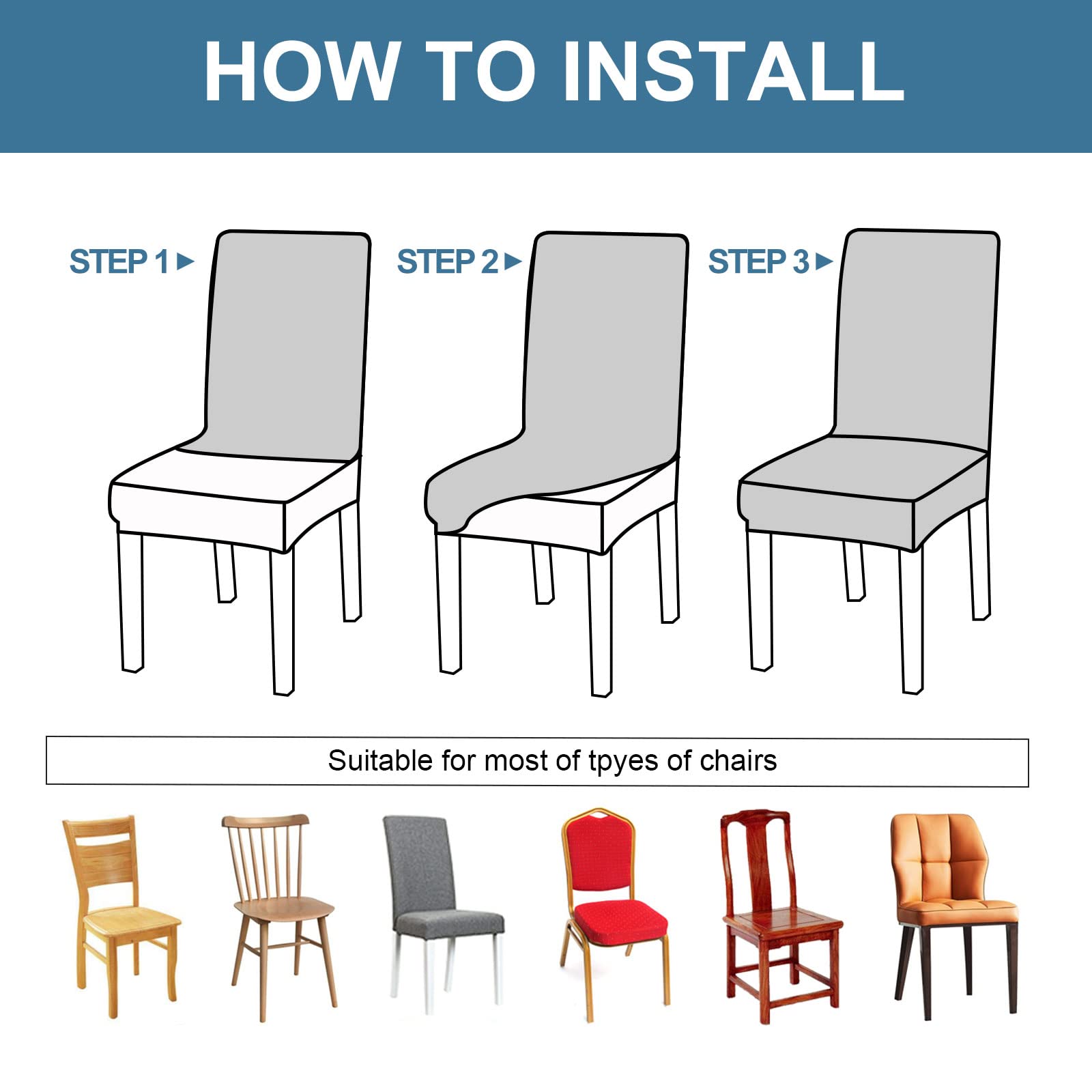 Waterproof Stretch Jacquard Dining Chair Covers - 6 Pack Removable Washable Slipcovers for Kitchen, Restaurant, Hotel (Argyle-Wine Red) | Spill Protection & Home Decor Upgrade