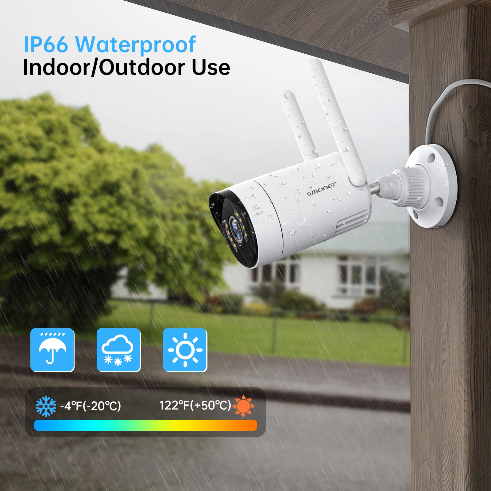 SMONET 8CH 1080P WiFi Security Camera System with 1TB Hard Drive - 4 Pack Outdoor/Indoor IP Cameras, 2-Way Audio, Night Vision, 24/7 Recording - Remote View via Phone App - Ideal for Home & Business Surveillance