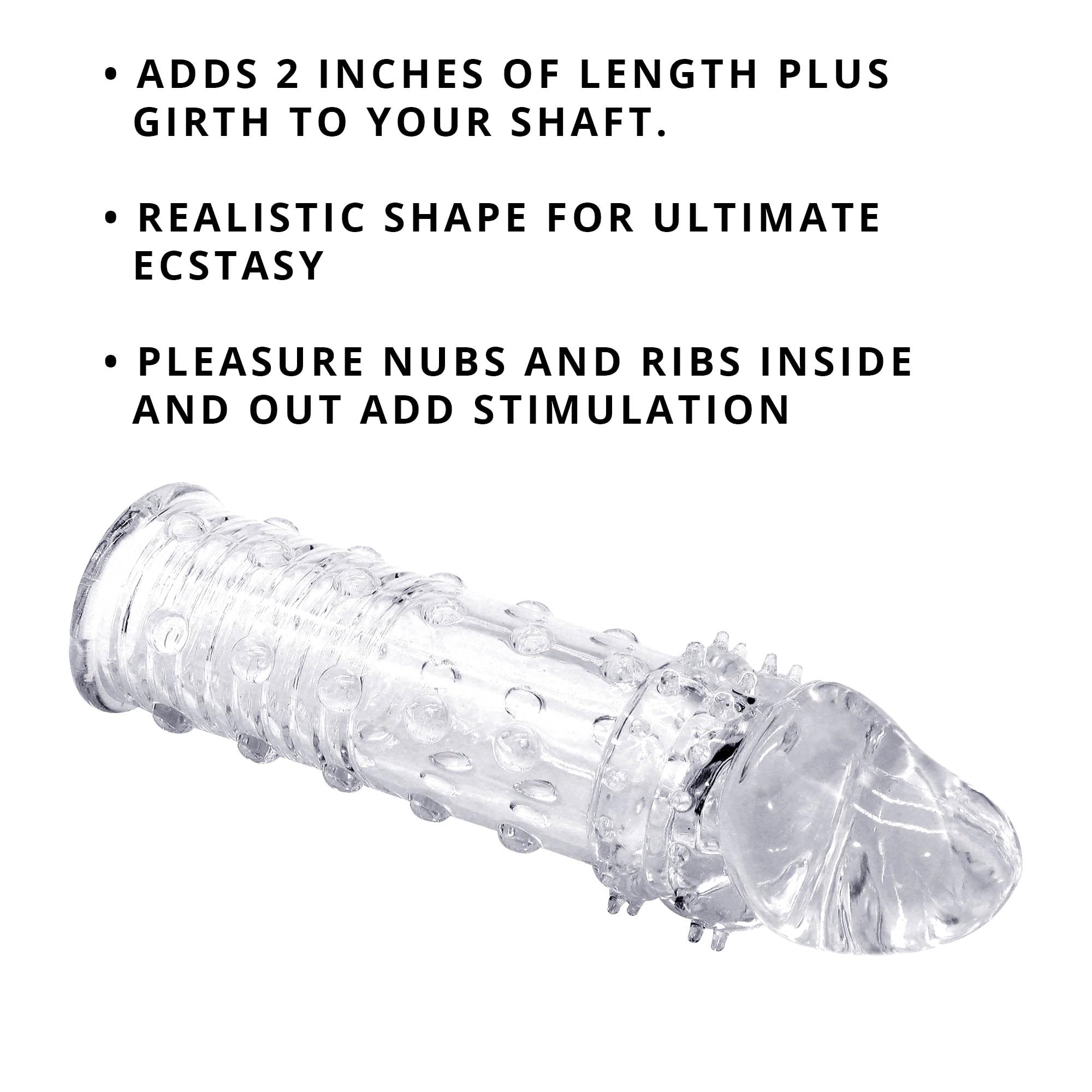 Adam & Eve Adam's Extension Jelly Textured Penis Sleeve for Men - 6