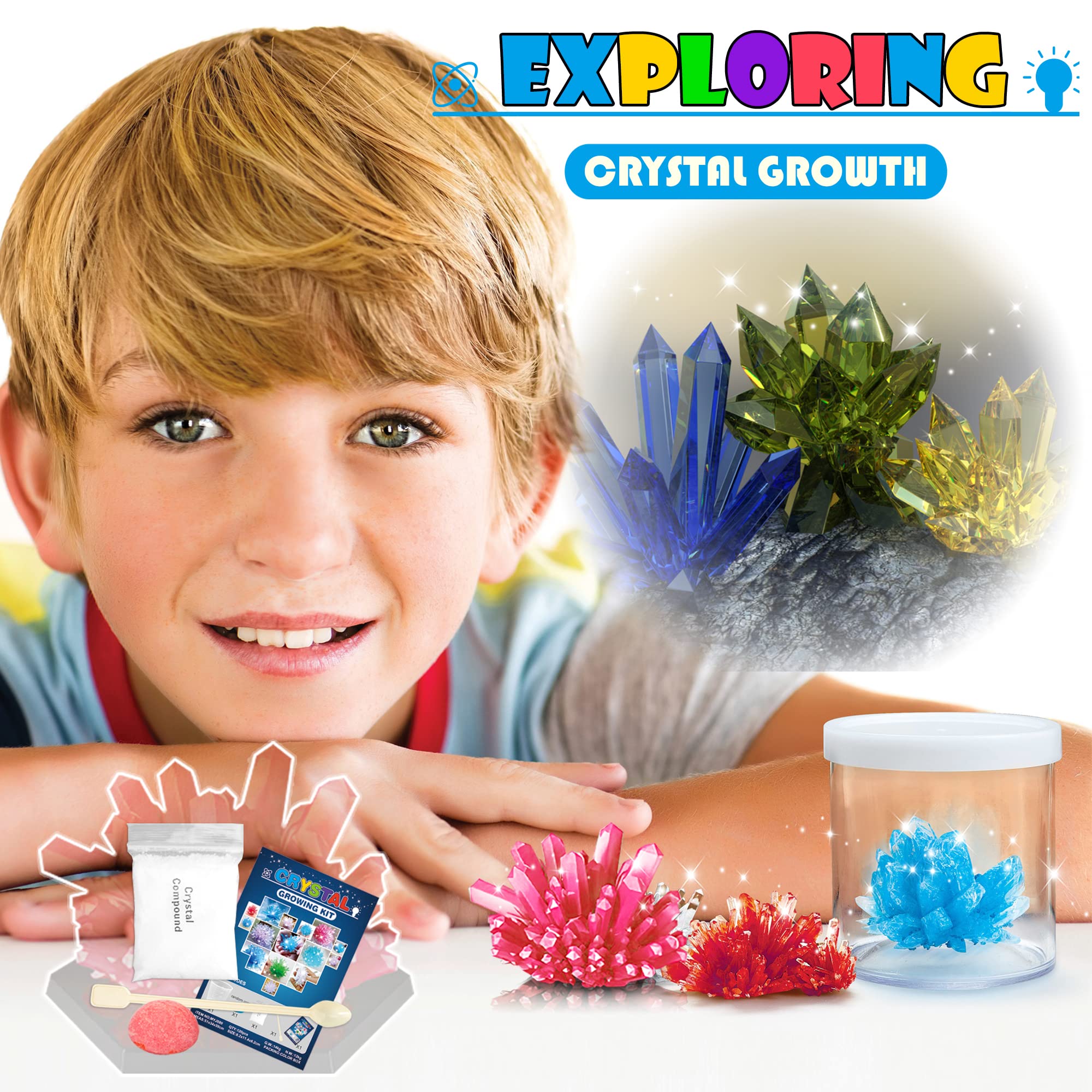 STEM Science Kits for Kids Ages 8-14 - 56 Fun Lab Experiments with Volcano & Crystal Growing Projects | Educational Chemistry Set for Boys & Girls | Perfect for Homeschooling, Classroom & Birthday Gifts