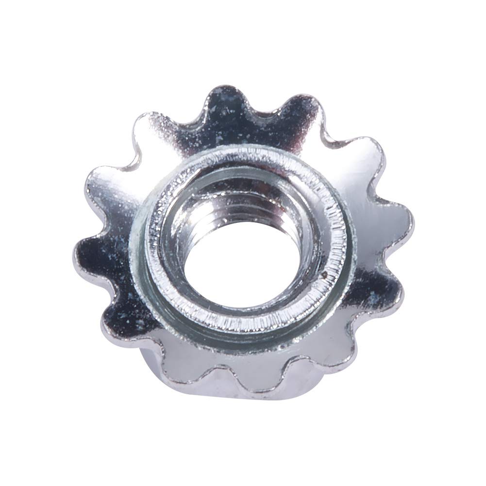 MroMax M3 K-Lock Nuts - 100Pcs Silver Zinc Plated Carbon Steel Keps Lock Nuts for Hardware Fastening | Durable Machine, Furniture & Appliance Fasteners | Perfect for DIY Projects, Automotive Repairs & Industrial Assembly