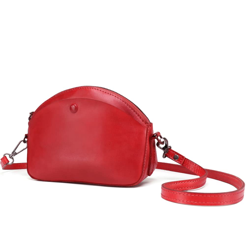 ROUROU Women's Genuine Leather Shoulder Bag - Stylish Tassel Crossbody Purse with Large Capacity, Retro Clutch Handbag for Work, Travel & Evening Out
