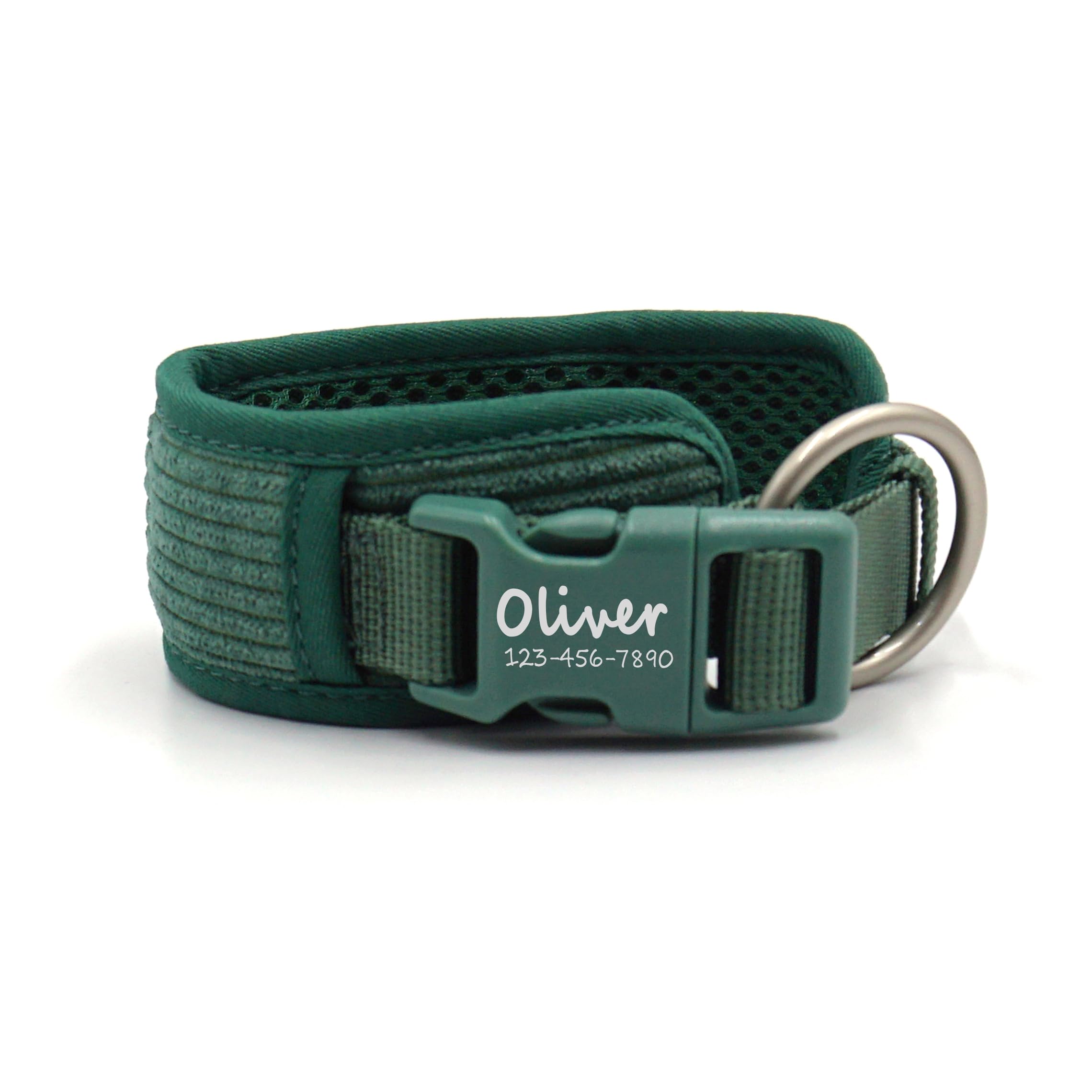 Custom Personalized Dog Harness & Leash Set with Name - Reflective No-Pull Harness, Poop Bag Holder - Beige Gray & Emerald Green (Small) - Perfect for Walking, Training & Nighttime Safety