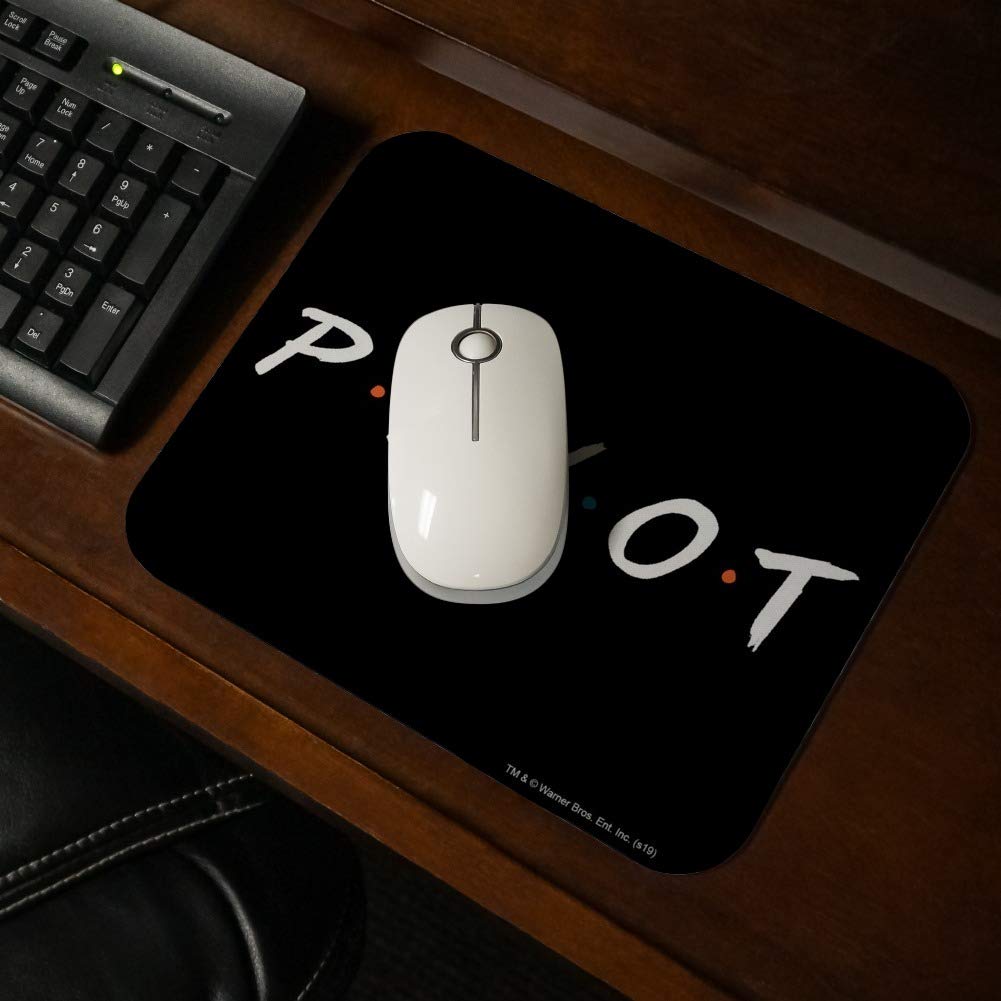 Friends Pivot Low Profile Thin Rubber Mouse Pad - Non-Slip Gaming & Office Desk Mat for PC, Laptop, Mac - Perfect for Work, Gaming & Home Office Use