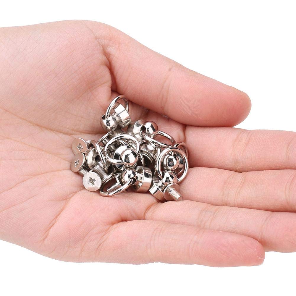 10PCS/Set Brass Rivet Studs Screw Back Round Ring Head Leathercraft Parts for Bags, Belts, Shoes & DIY Leather Projects - Perfect for Leather Crafting, Handmade Accessories & Fashion Design (2 Sets)
