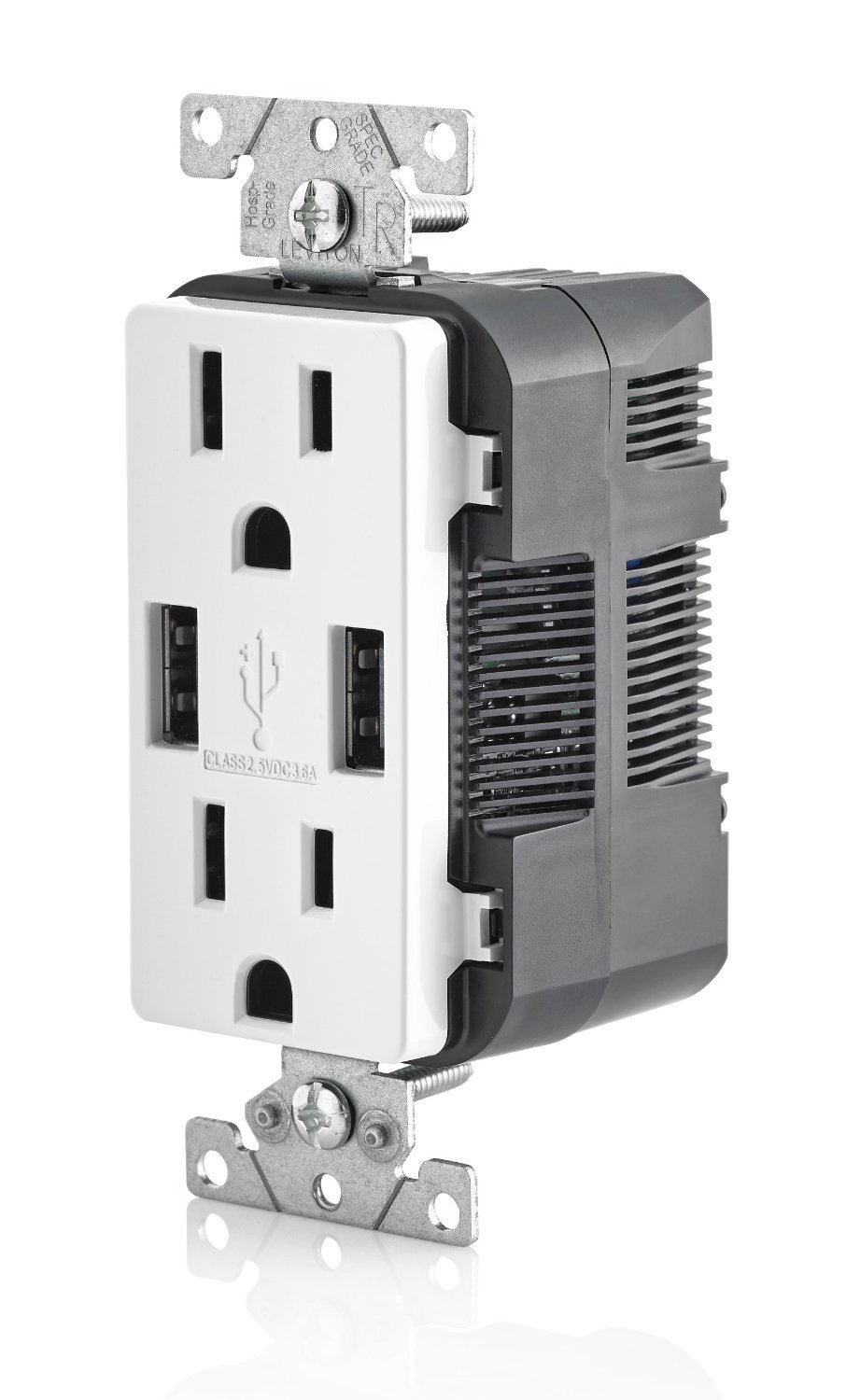 Leviton T5632-W 15-Amp USB Charger Outlet with Tamper-Resistant Duplex Receptacle, 8-Pack in White - Perfect for Home, Office & Hotel Installations