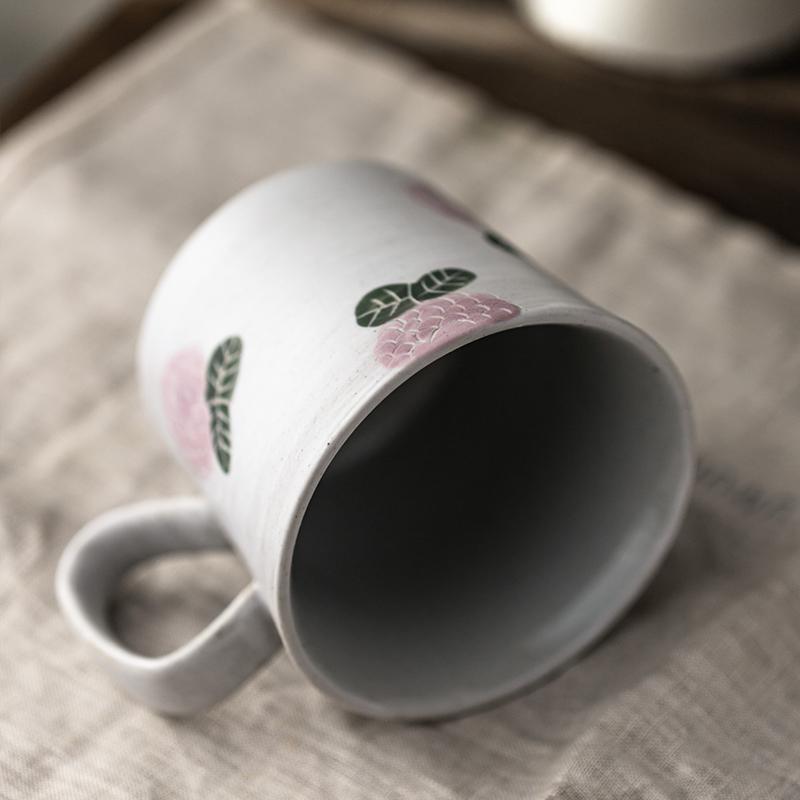 Handmade Ceramic Coffee Mug with Rose Design - 12oz Porcelain Tea Cup for Cappuccino, Latte & Hot Beverages - Perfect for Home, Office & Gifts