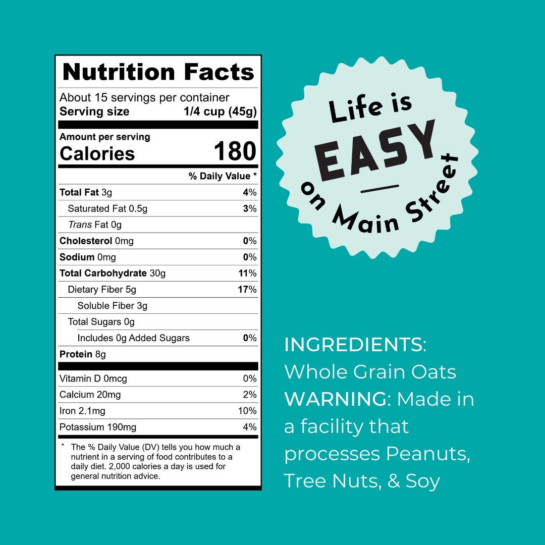 Bakery On Main Steel Cut Oats - Gluten Free, Non-GMO, Kosher, Resealable Bag, 24oz (Pack of 4) | Healthy Breakfast & Baking Ingredient for Oatmeal, Cookies & Smoothies