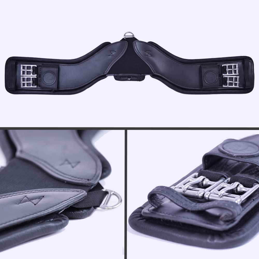 Total Saddle Fit StretchTec Shoulder Relief Girth for Dressage - Comfortable & Flexible Equestrian Girth for Horse Riding & Training