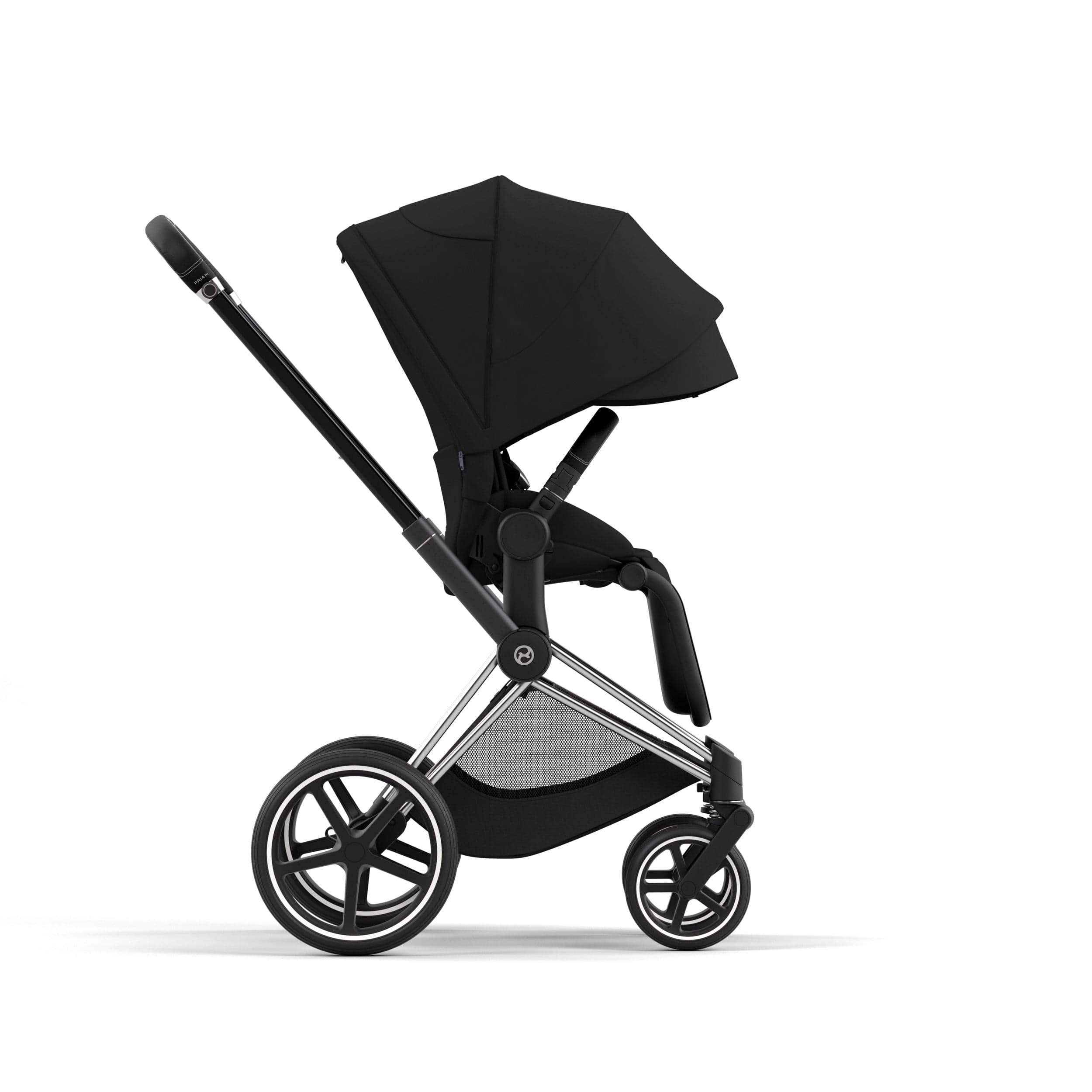 Cybex Priam 4 Complete Stroller - Chrome/Black Luxury Baby Stroller with All-Wheel Suspension | Perfect for Urban Walking, Travel & Everyday Use