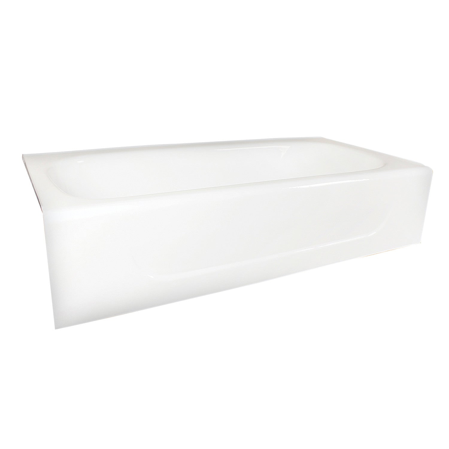 Aqua Eden 60 Inch Cast Iron Rectangular 3 Wall Alcove Bathtub - Left Drain Hole, White Porcelain Finish | Freestanding Soaking Tub for Bathroom Remodel & Spa Relaxation