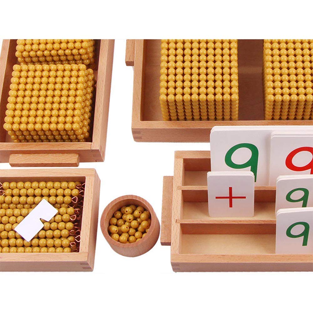 Montessori Golden Beads Math Materials - Decimal System Bank Game, Mathematics Teaching Aids for Preschool & Early Education | Perfect for Homeschooling, Classroom Learning & Montessori Math Activities