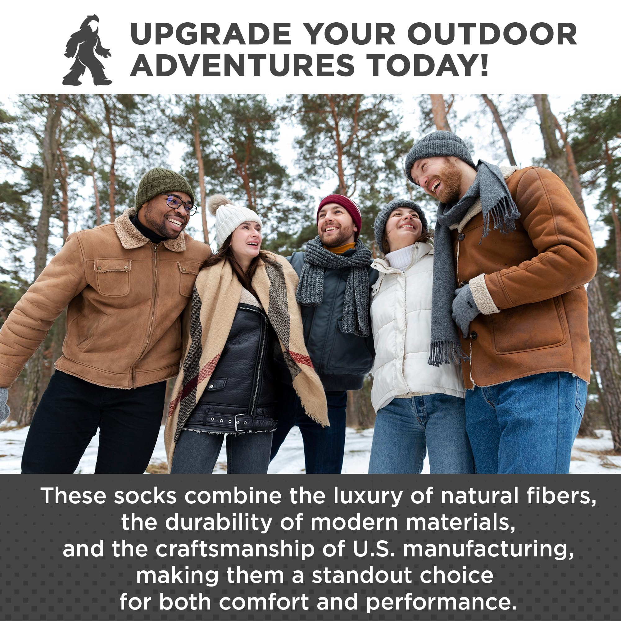 Wildside Wool Mountaineer Alpaca Merino Wool Boot Socks for Men & Women - Warm Hiking & Outdoor Socks - Sizes S-XL - Perfect for Camping, Trekking & Winter Adventures