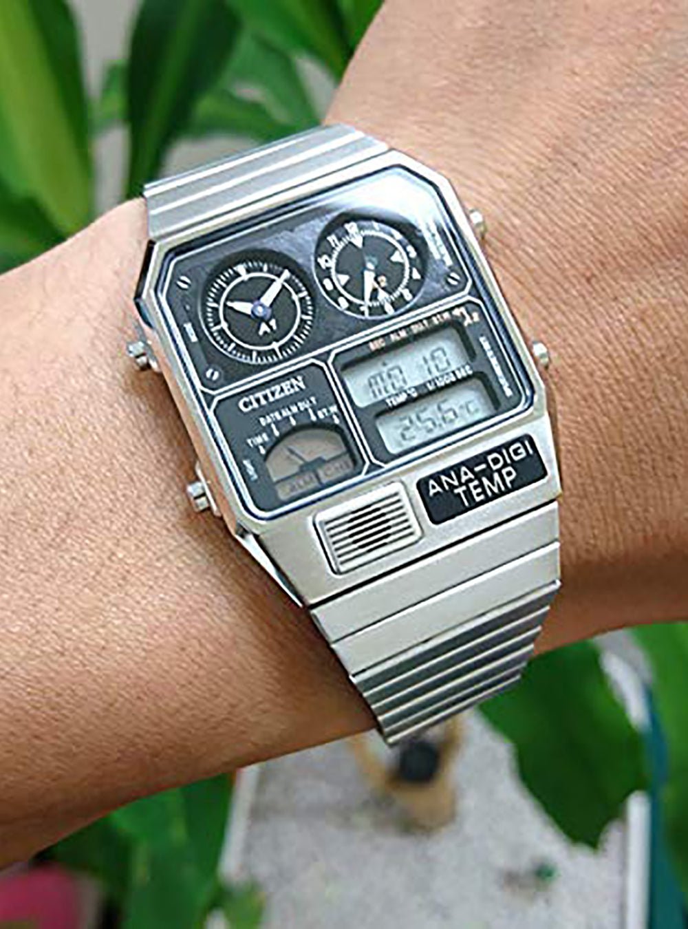 CITIZEN Ana-Digi Temp JG2101-78E Silver Reproduction Watch with Japan JDM Movement - Perfect for Vintage Collectors & Fashion Enthusiasts