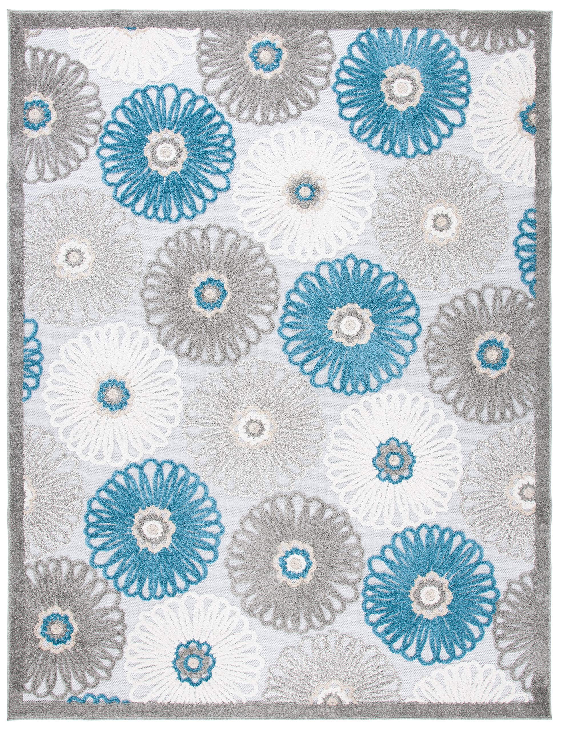 SAFAVIEH Cabana Collection 9' x 12' Area Rug - Beige & Blue Non-Shedding Easy Care Rug for High Traffic Areas | Perfect for Living Room, Bedroom & Dining Room Decor | Soft & Durable Floor Covering (CBN676B)