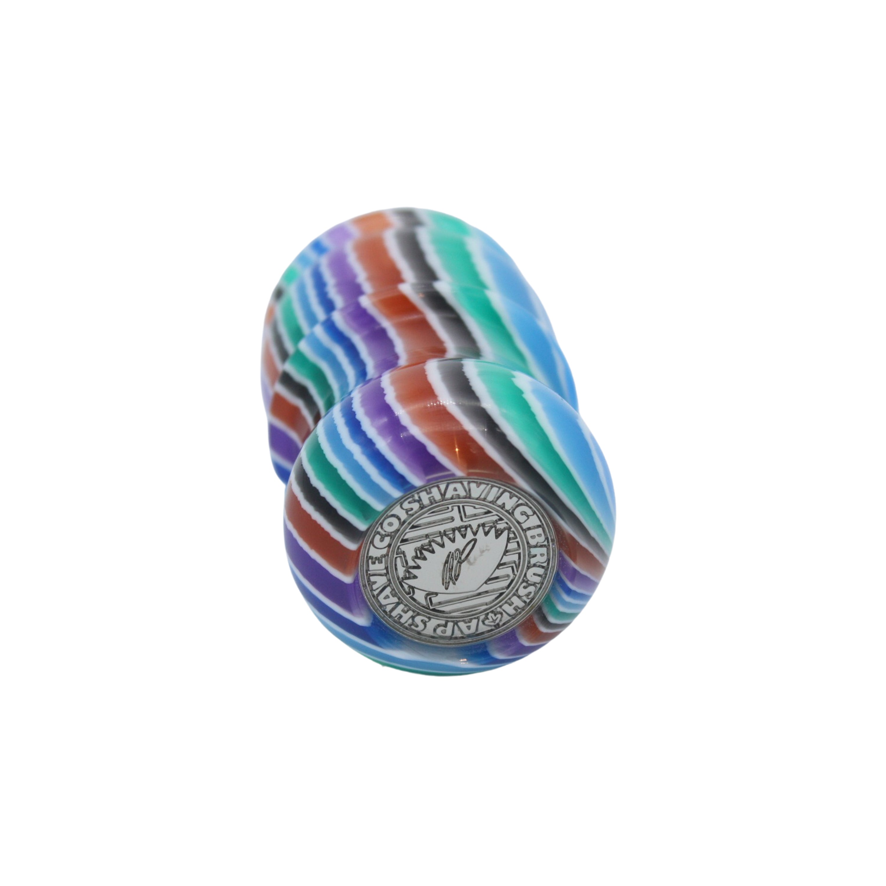 Premium Blue Striped Handmade Shaving Brush Handle - Fits 24mm & 26mm Knots - Perfect for Wet Shaving, Grooming Kits & Men's Skincare Routine