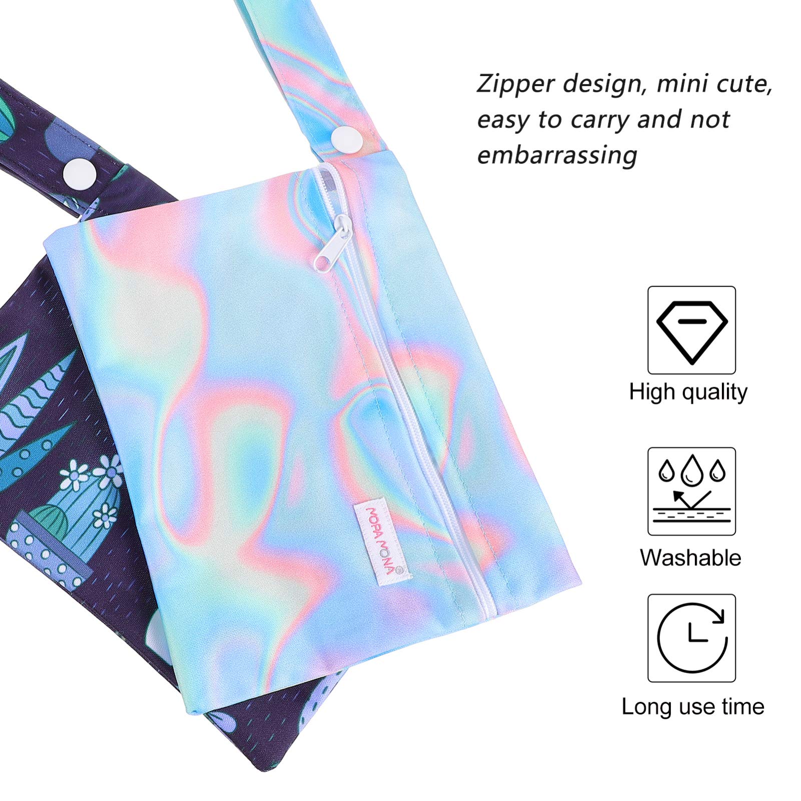 2 Pack Zippered Menstrual Pad Organizer Bags - Portable & Leak-Proof Period Pouch for Travel, Gym, School & Work - Polyester Storage Bag for Sanitary Napkins & Feminine Hygiene Products
