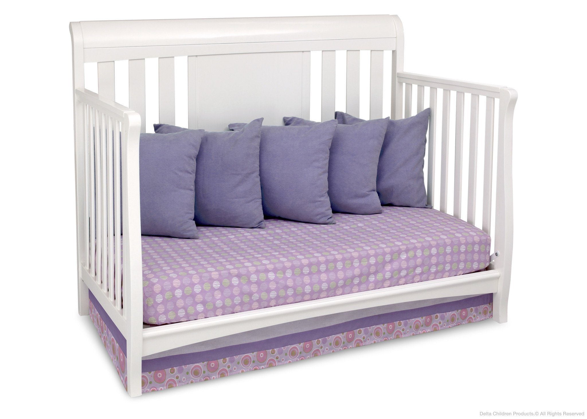 Bennington 4-in-1 Convertible Baby Crib with Sleigh Design - Nursery Bed for Newborn to Toddler - Perfect for Modern Nurseries and Daycare Centers